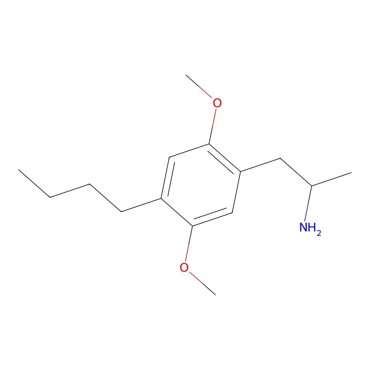 2,5-Dimethoxy-4-butylamphetamine molecular structure, CAS 63779-89-5