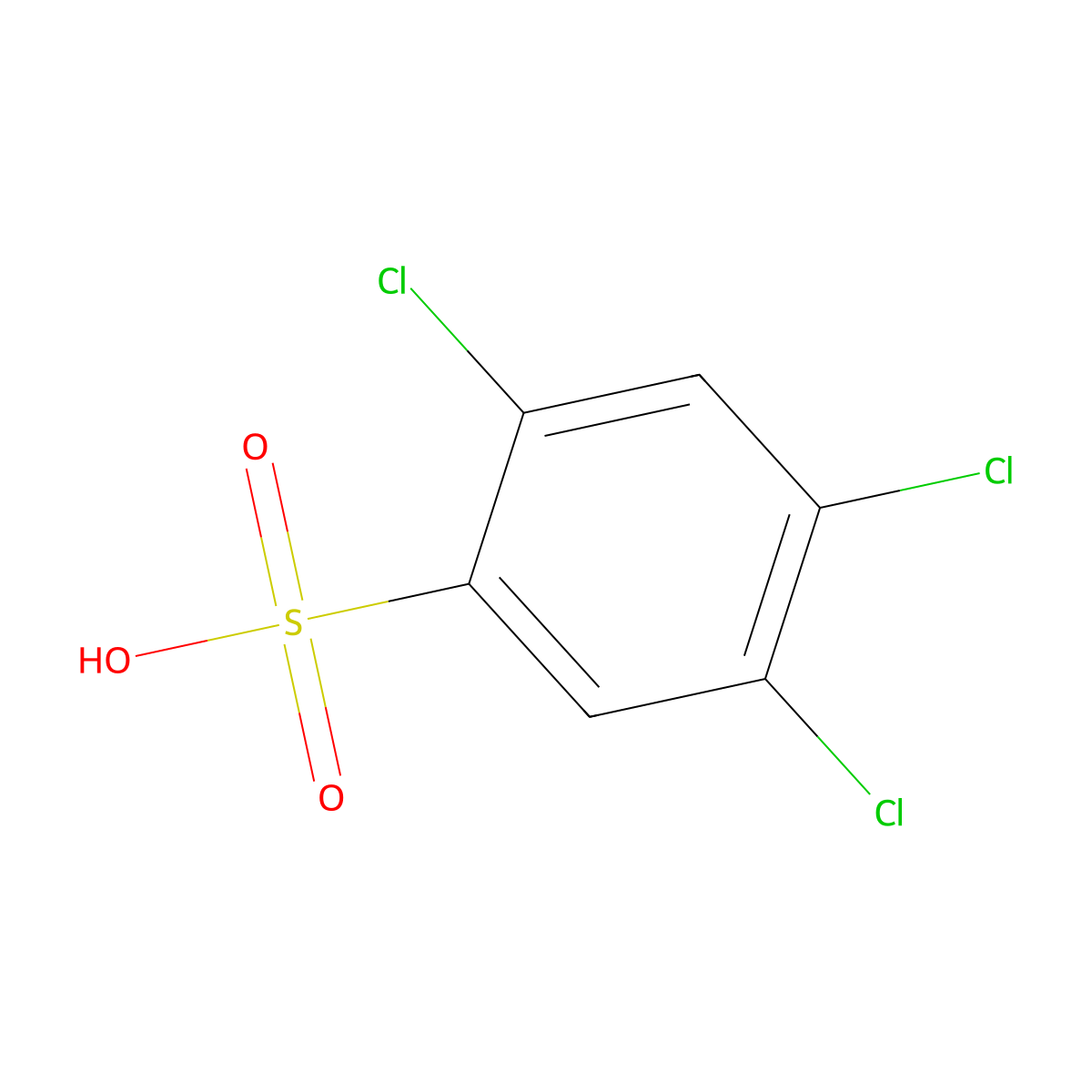 2,4,5-Trichlorobenzenesulphonic acid molecular structure, CAS 6378-25-2