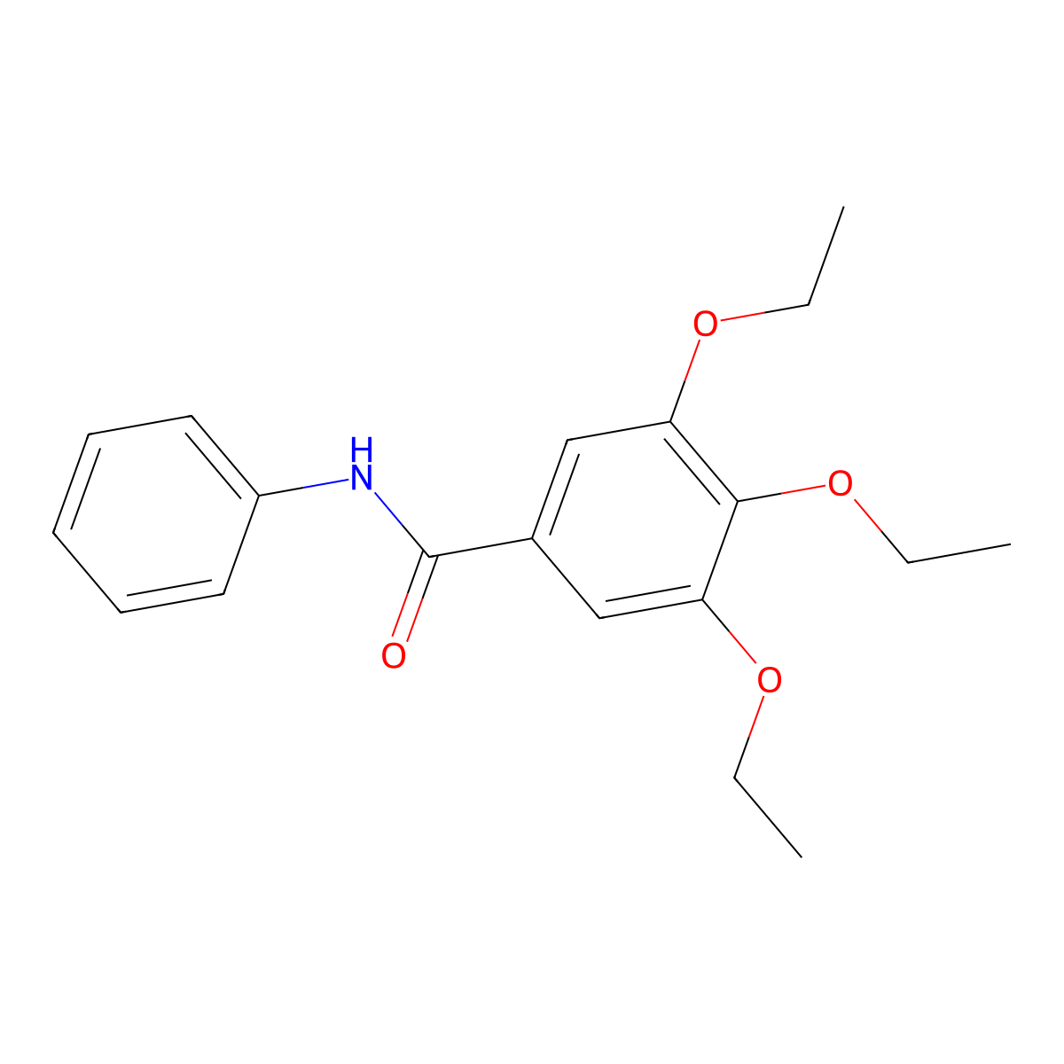 3,4,5-triethoxy-N-phenylbenzamide molecular structure, CAS 6378-87-6