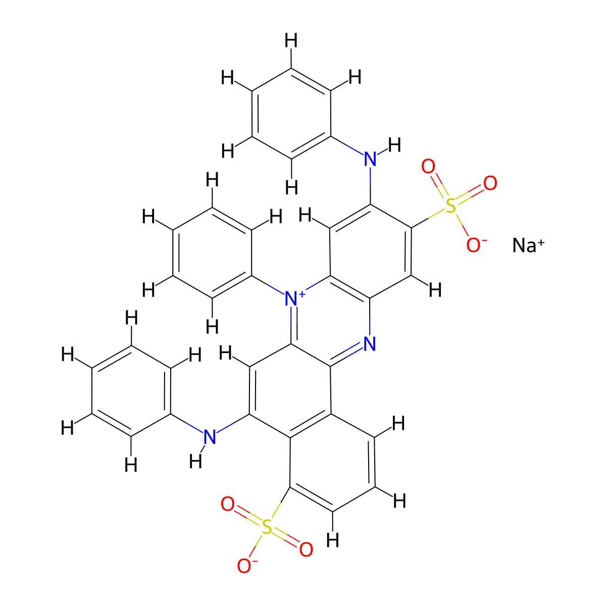 Benzo(a)phenazinium, 7-phenyl-5,9-bis(phenylamino)-4,10-disulfo-, inner salt, sodium salt (1:1) molecular structure, CAS 6378-88-7