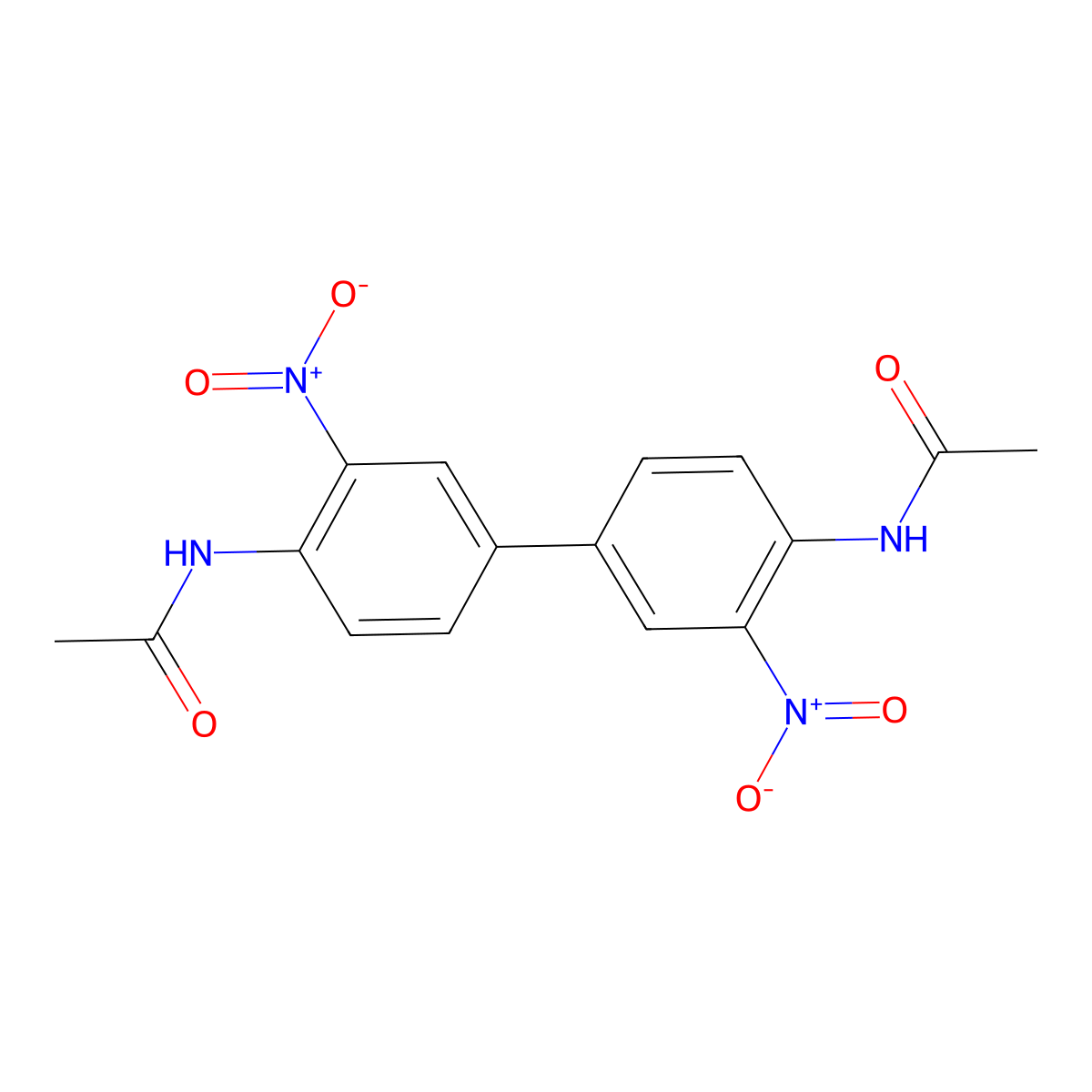 3,3'-dinitro-N,N'-diacetylbenzidine molecular structure, CAS 6378-90-1