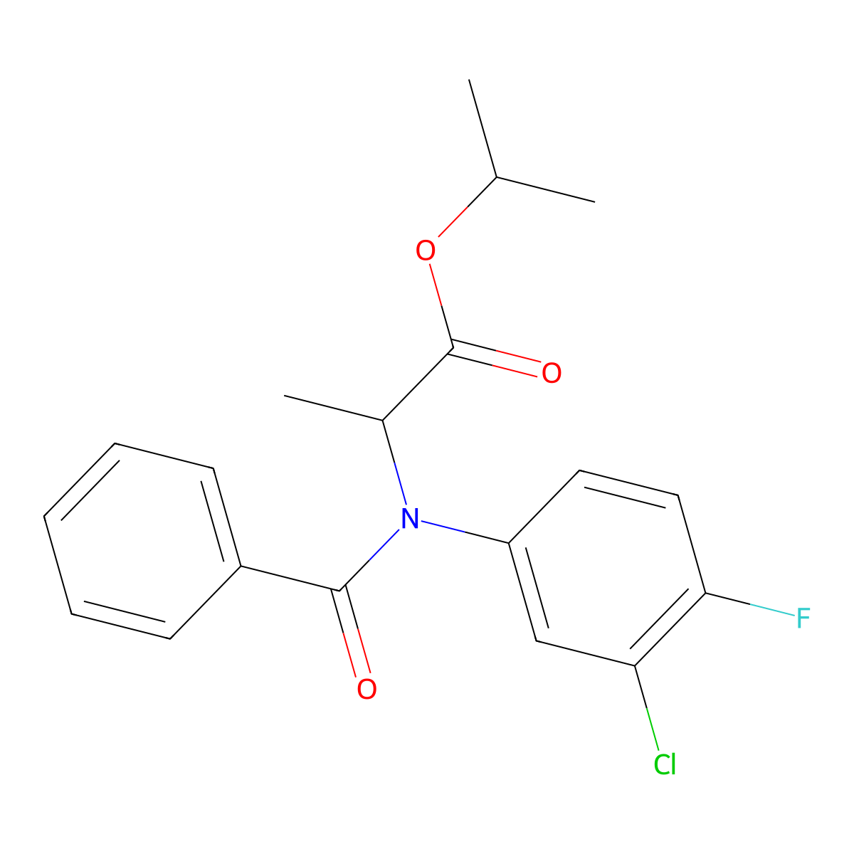 Flamprop M-isopropyl molecular structure, CAS 63782-90-1