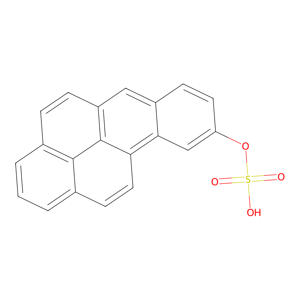 Benzo(a)pyrenyl-9-sulfate molecular structure, CAS 63785-41-1