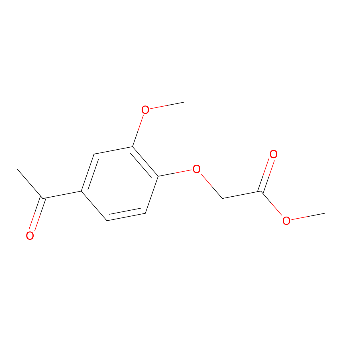 Methyl 2-(4-acetyl-2-methoxyphenoxy)acetate molecular structure, CAS 63787-20-2