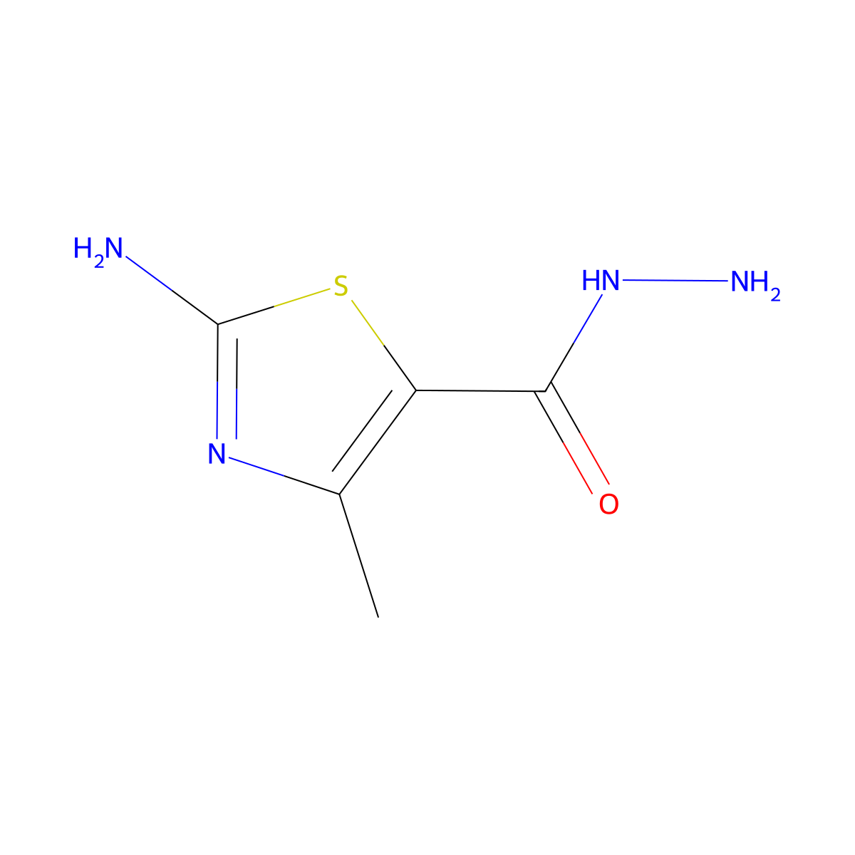 2-Amino-4-methyl-1,3-thiazole-5-carbohydrazide molecular structure, CAS 63788-59-0