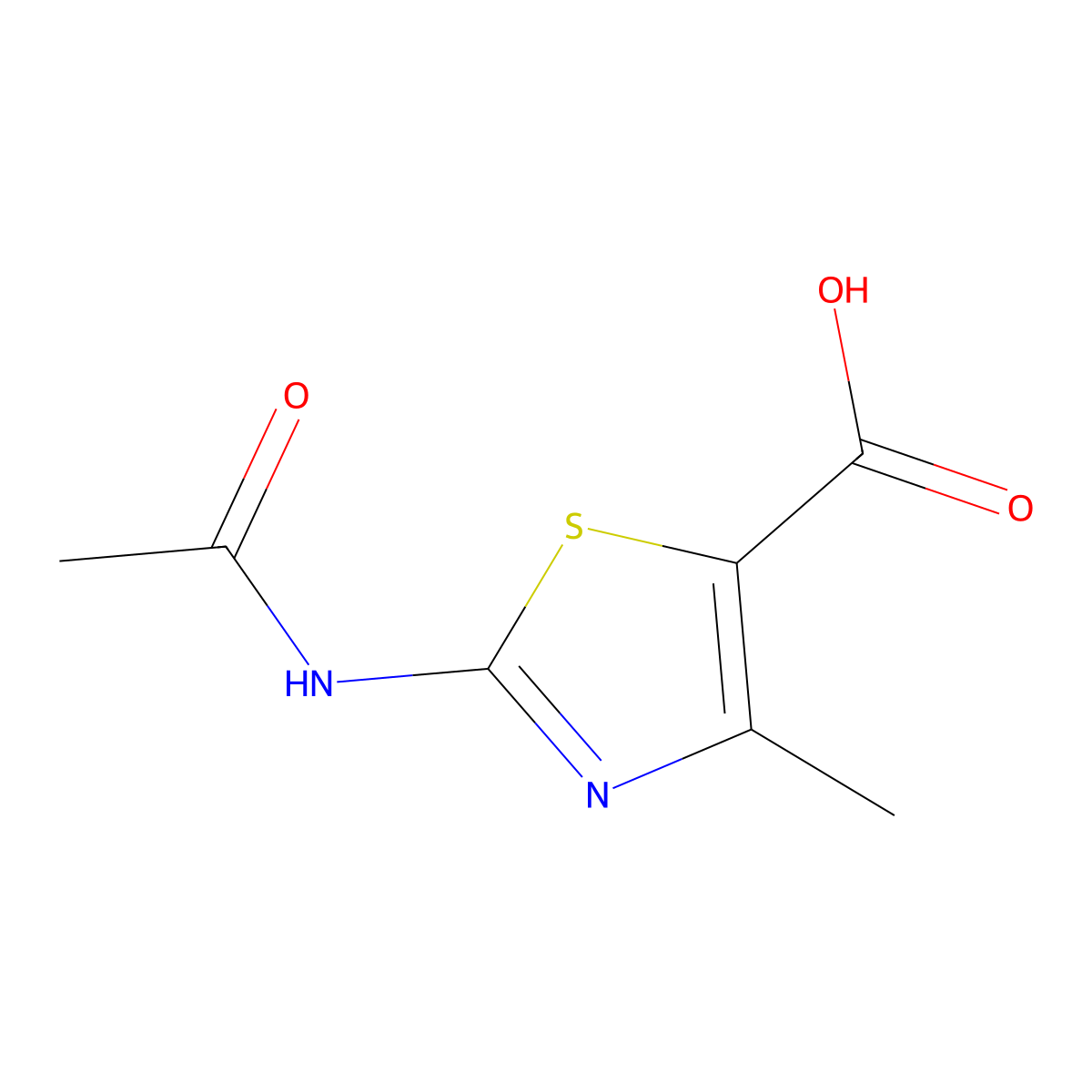 2-Acetylamino-4-methyl-thiazole-5-carboxylic acid molecular structure, CAS 63788-62-5