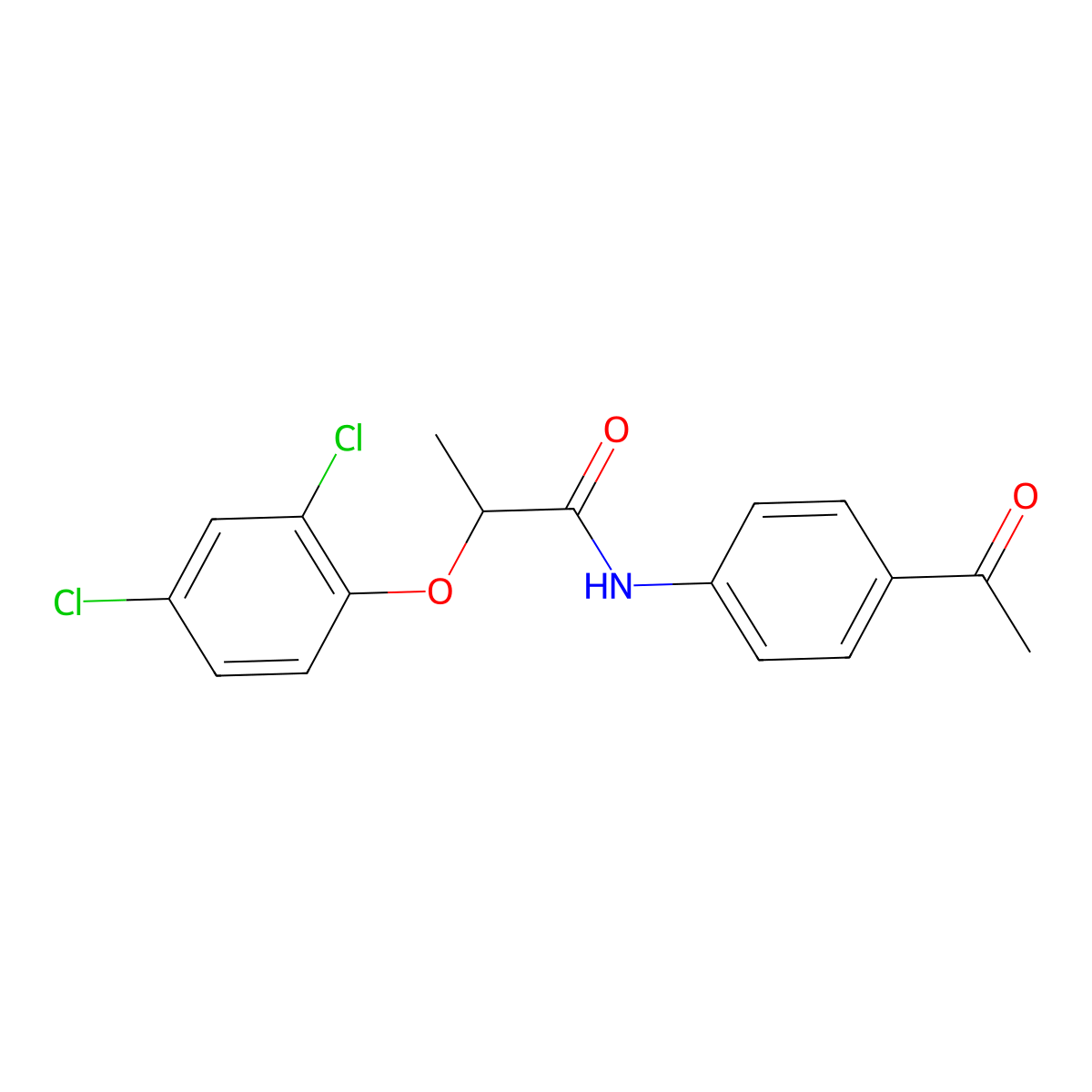 N-(4-acetylphenyl)-2-(2,4-dichlorophenoxy)propanamide molecular structure, CAS 6379-58-4