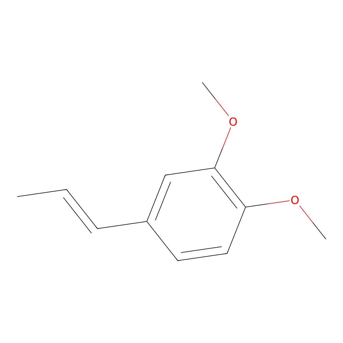 Methylisoeugenol molecular structure, CAS 6379-72-2