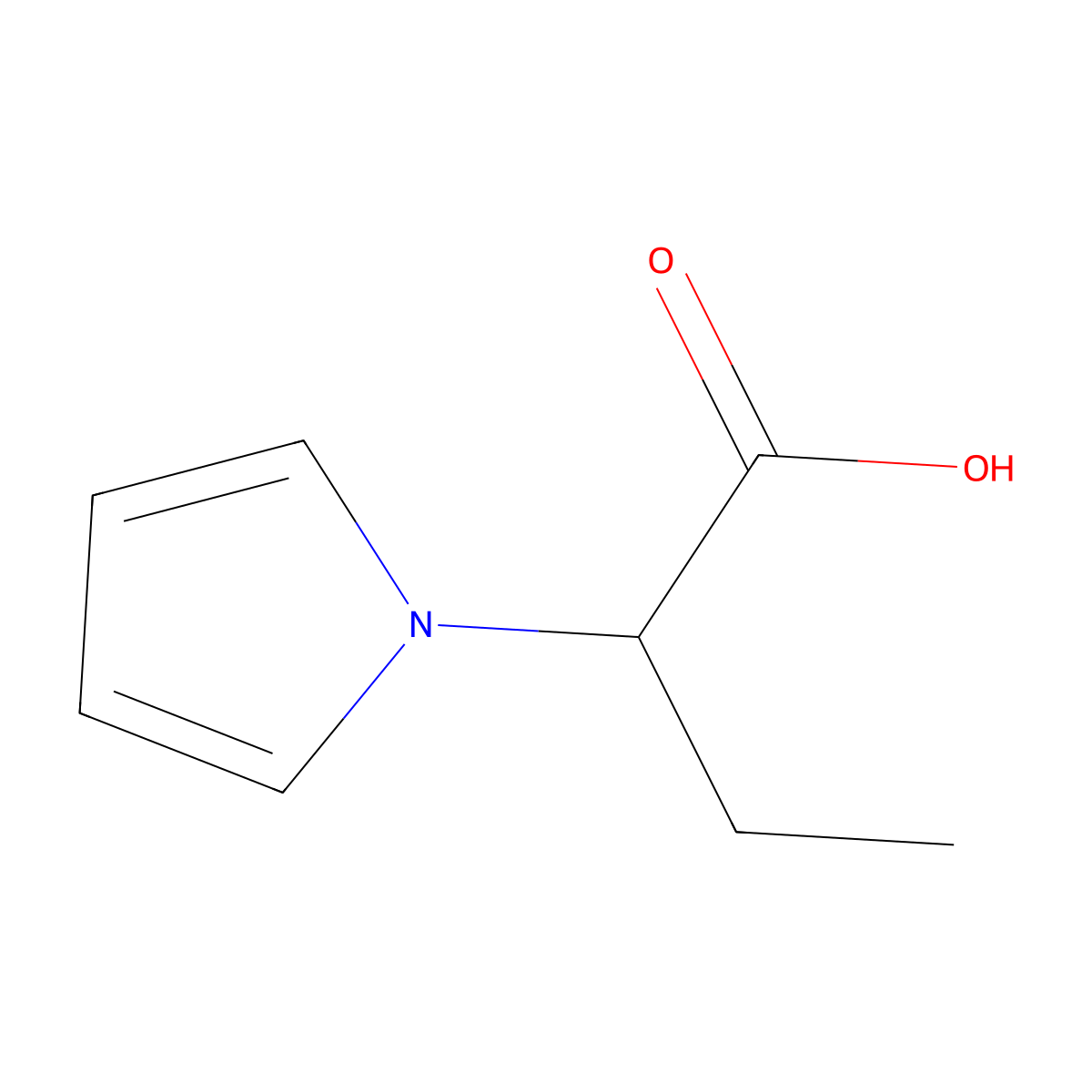 2-(1H-Pyrrol-1-YL)butanoic acid molecular structure, CAS 63794-75-2