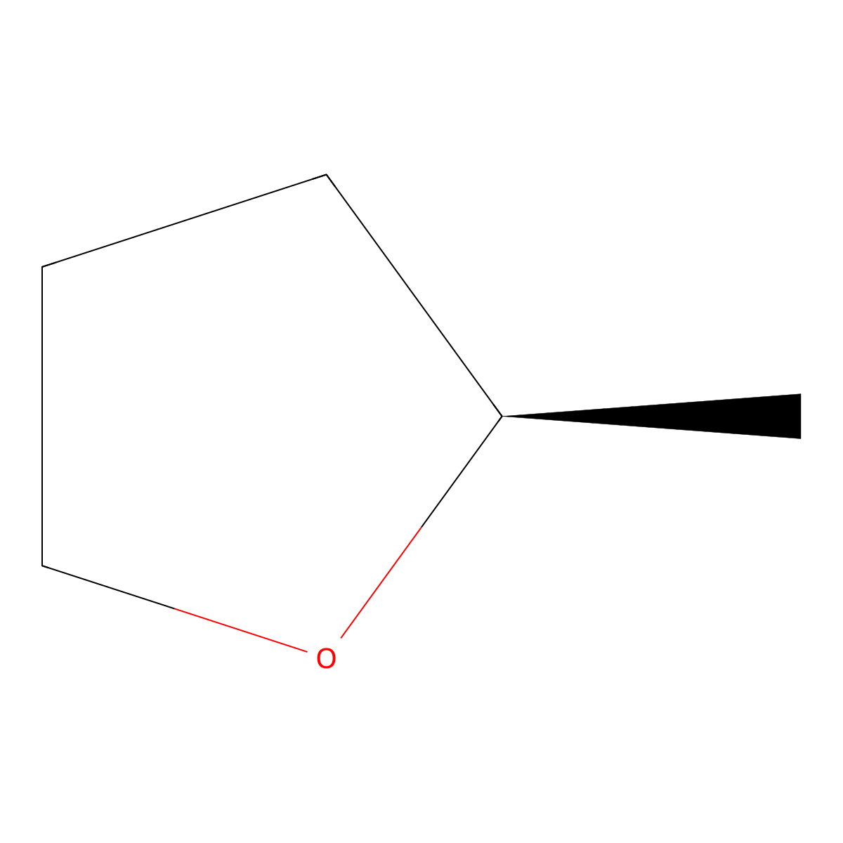 2-Methyltetrahydrofuran, (R)- molecular structure, CAS 63798-13-0