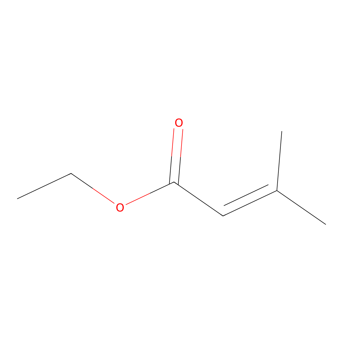 Ethyl 3,3-dimethylacrylate molecular structure, CAS 638-10-8