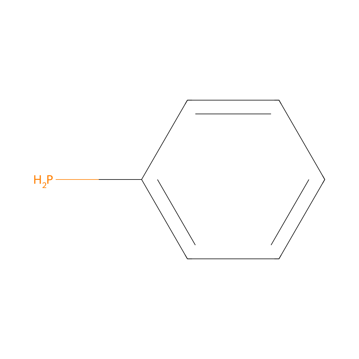 Phenylphosphine molecular structure, CAS 638-21-1