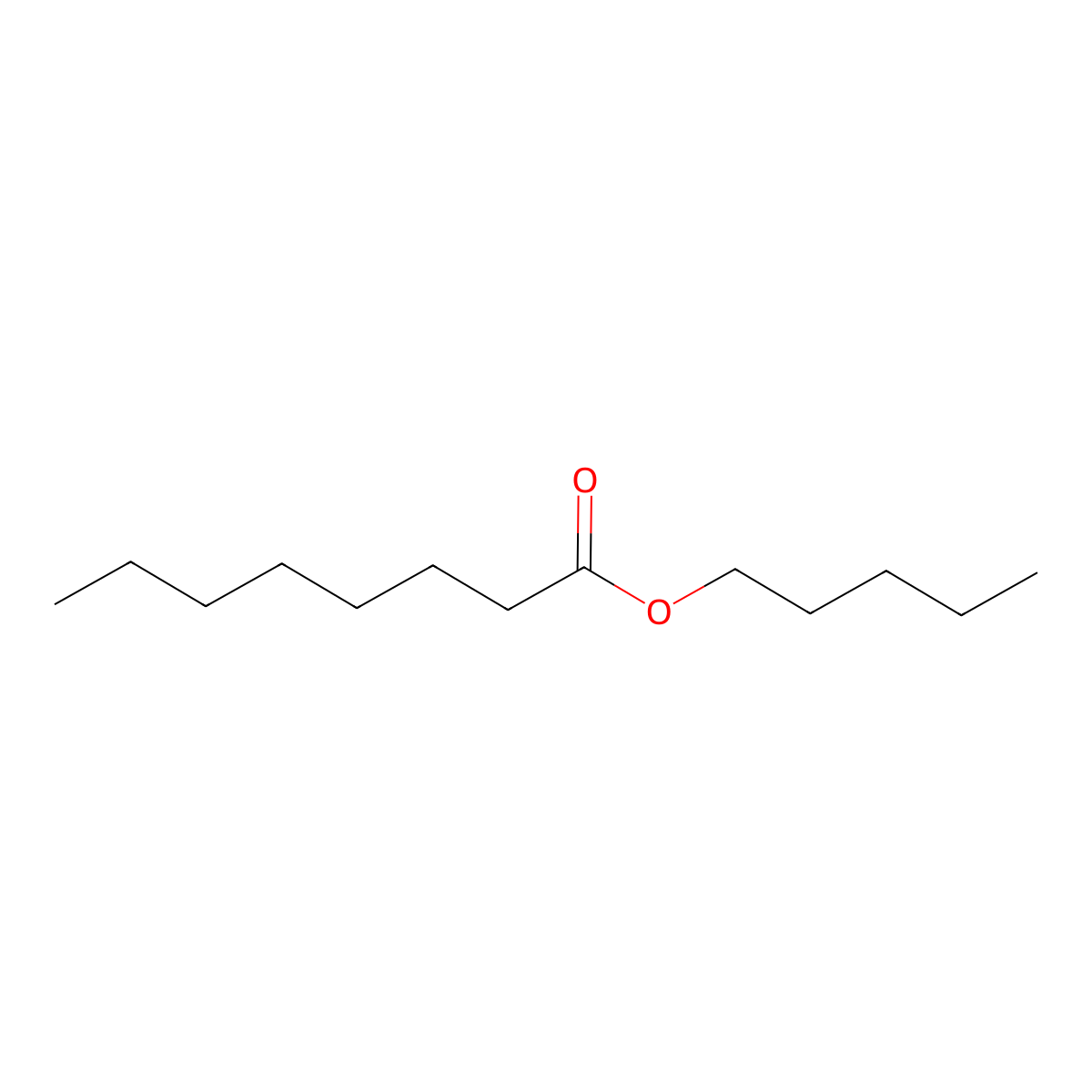 Pentyl octanoate molecular structure, CAS 638-25-5