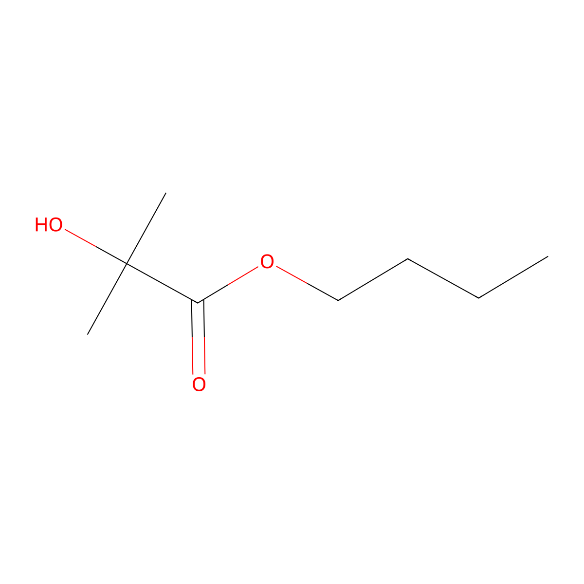 Butyl 2-hydroxy-2-methylpropanoate molecular structure, CAS 638-33-5