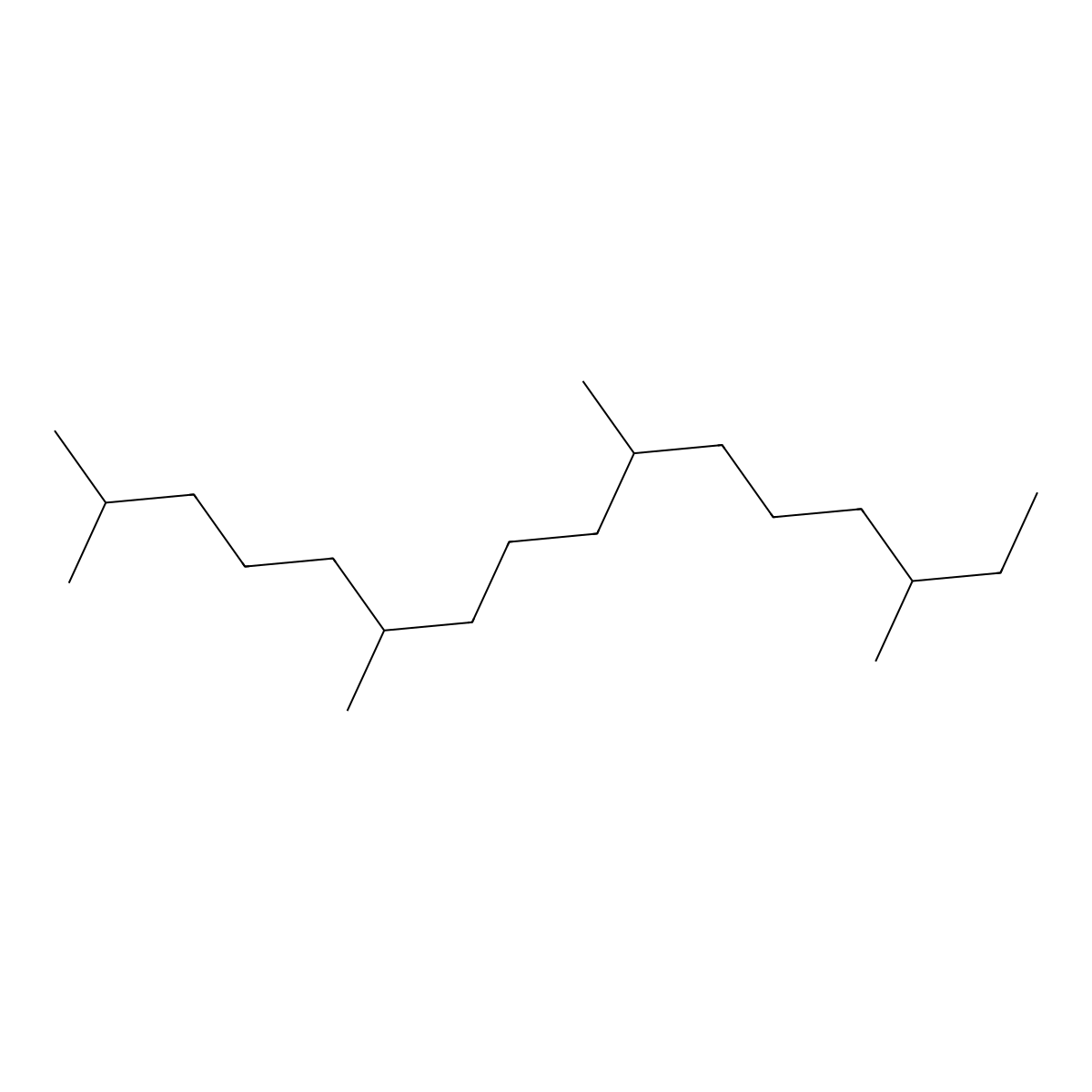 Phytane molecular structure, CAS 638-36-8