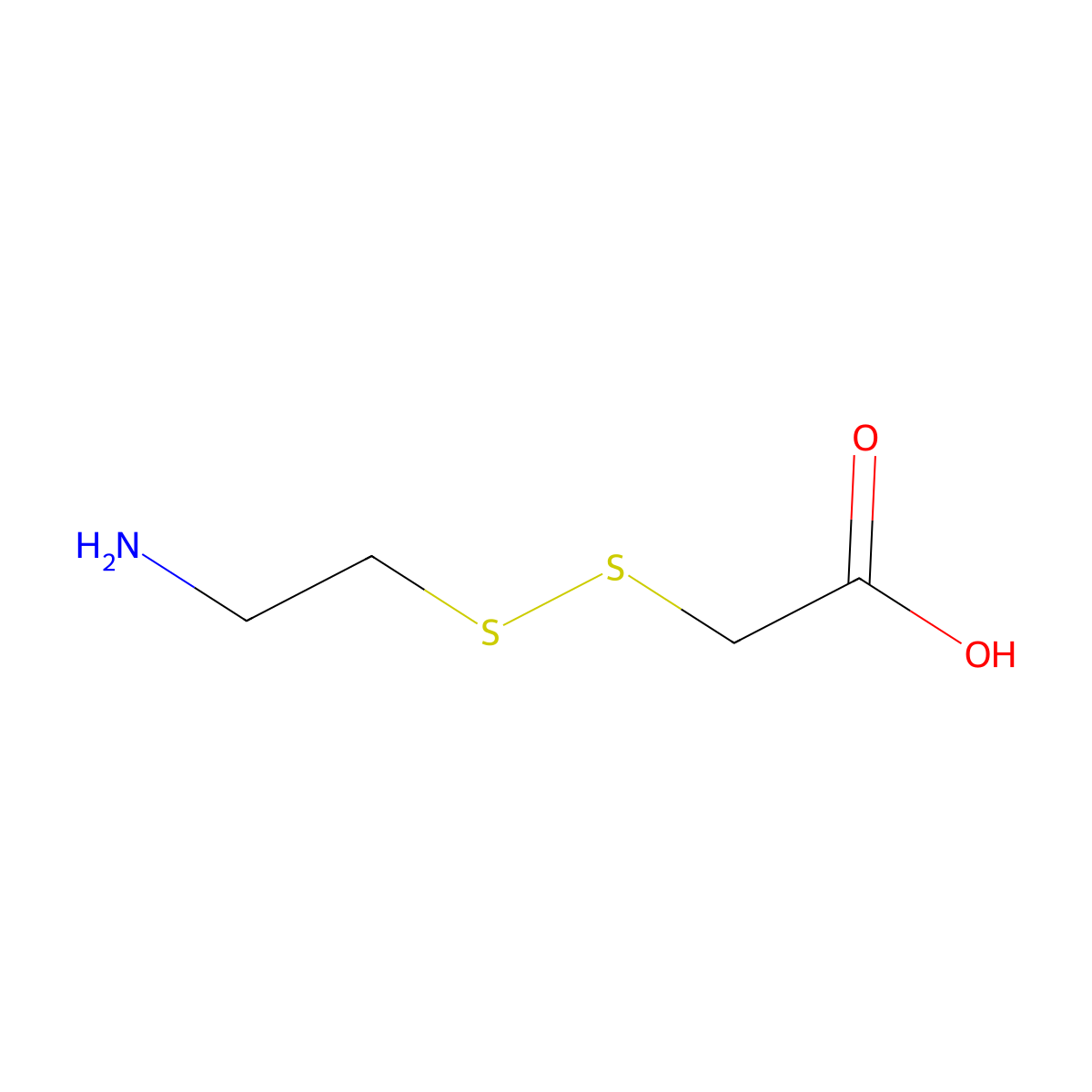 Aminoethyldithioacetic acid molecular structure, CAS 638-43-7