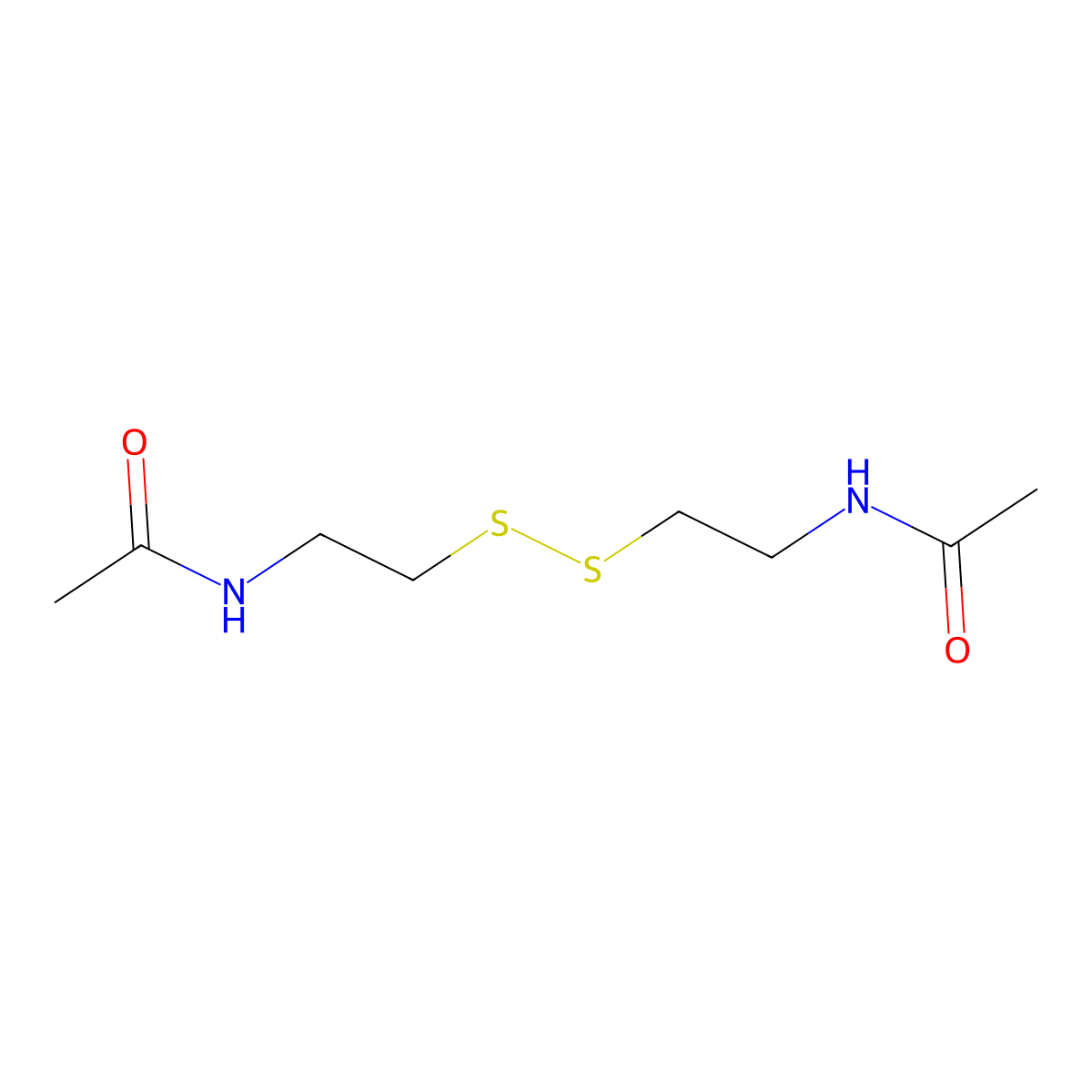 N,N'-(Dithiodiethylene)bisacetamide molecular structure, CAS 638-44-8