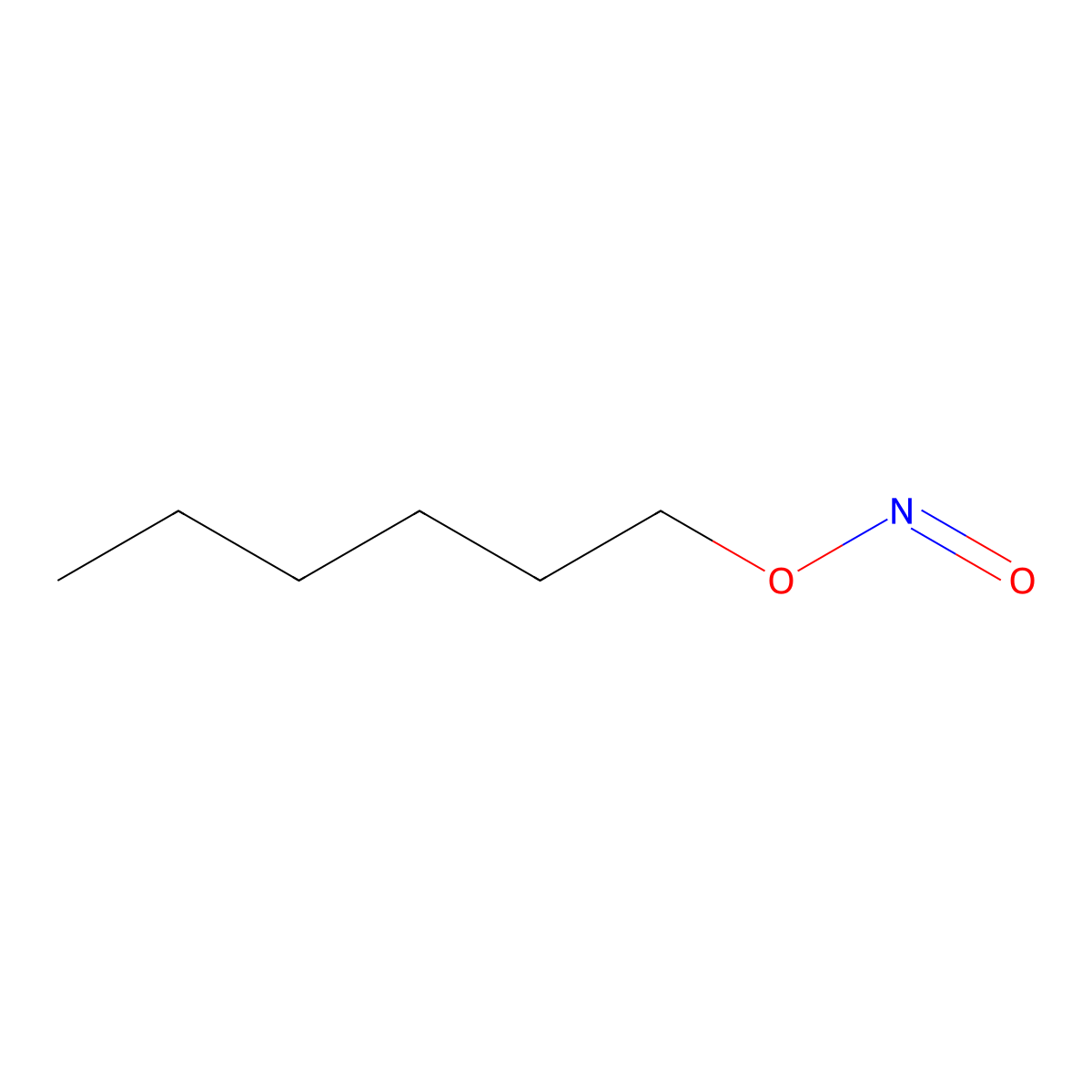 Nitrous acid, hexyl ester molecular structure, CAS 638-51-7