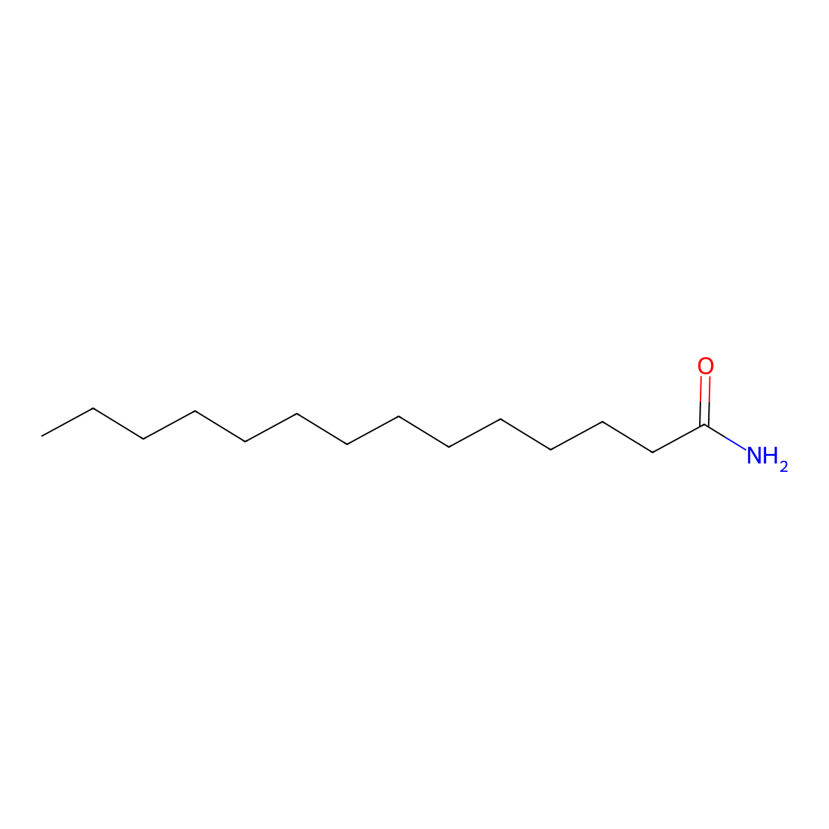 Tetradecanamide molecular structure, CAS 638-58-4