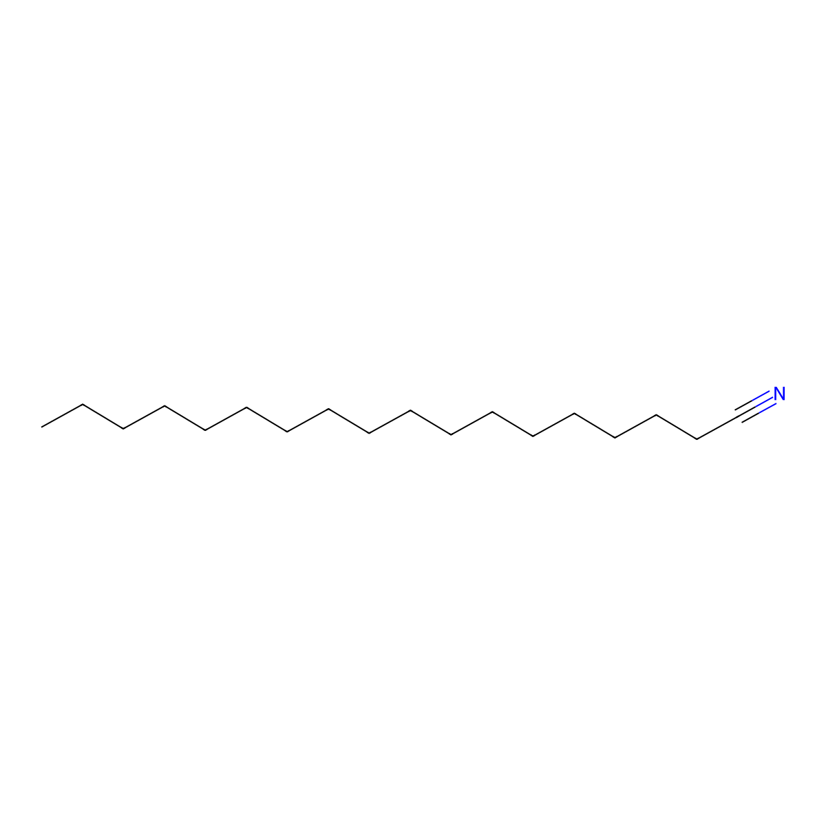 Octadecanenitrile molecular structure, CAS 638-65-3