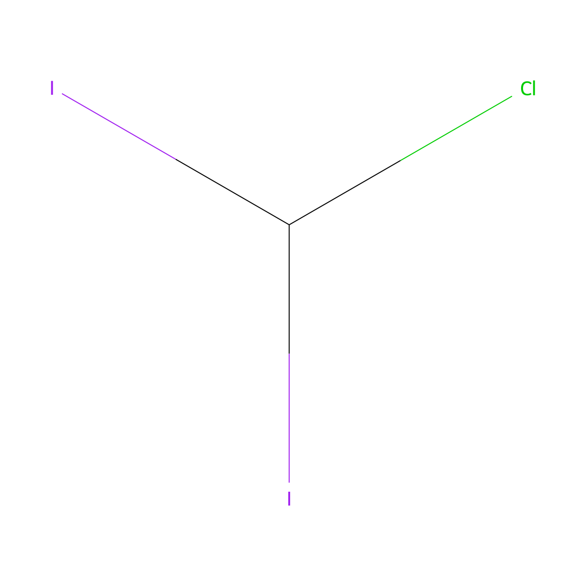 Chlorodiiodomethane molecular structure, CAS 638-73-3