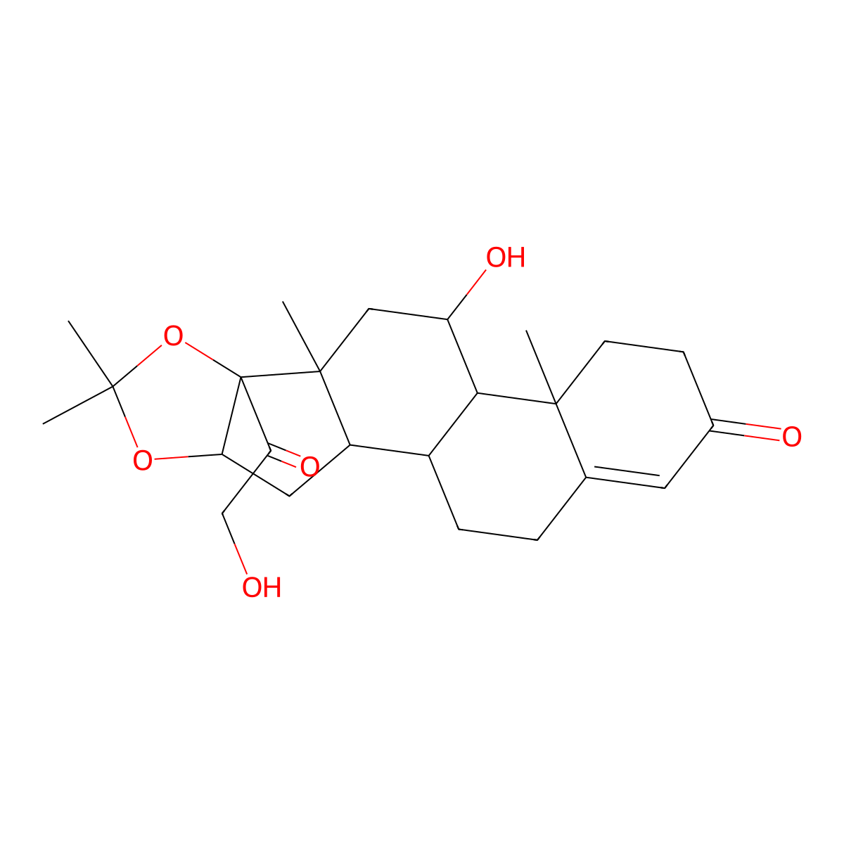 16alpha-Hydroxyhydrocortisone 16,17-acetonide molecular structure, CAS 638-93-7