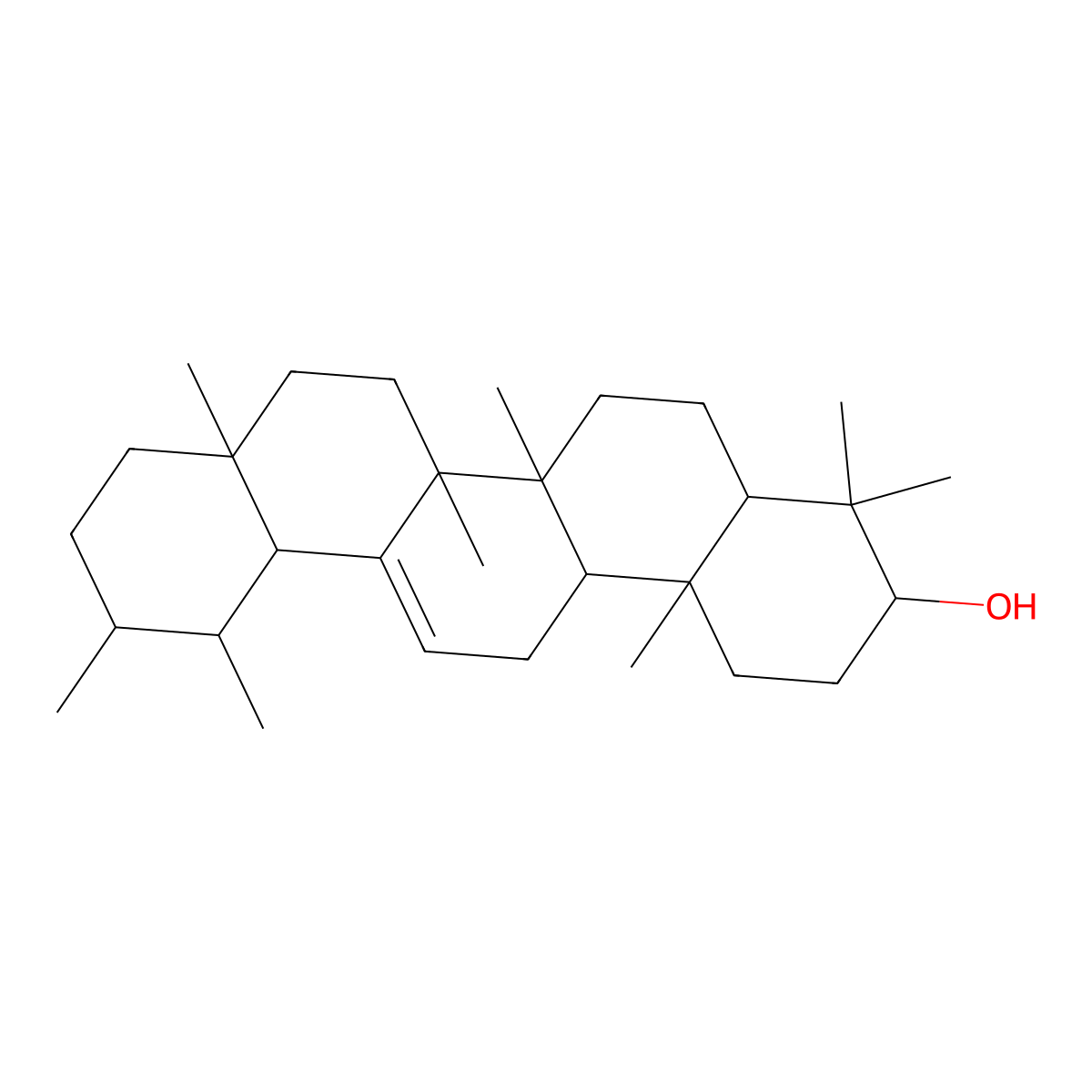 Alpha-Amyrin molecular structure, CAS 638-95-9