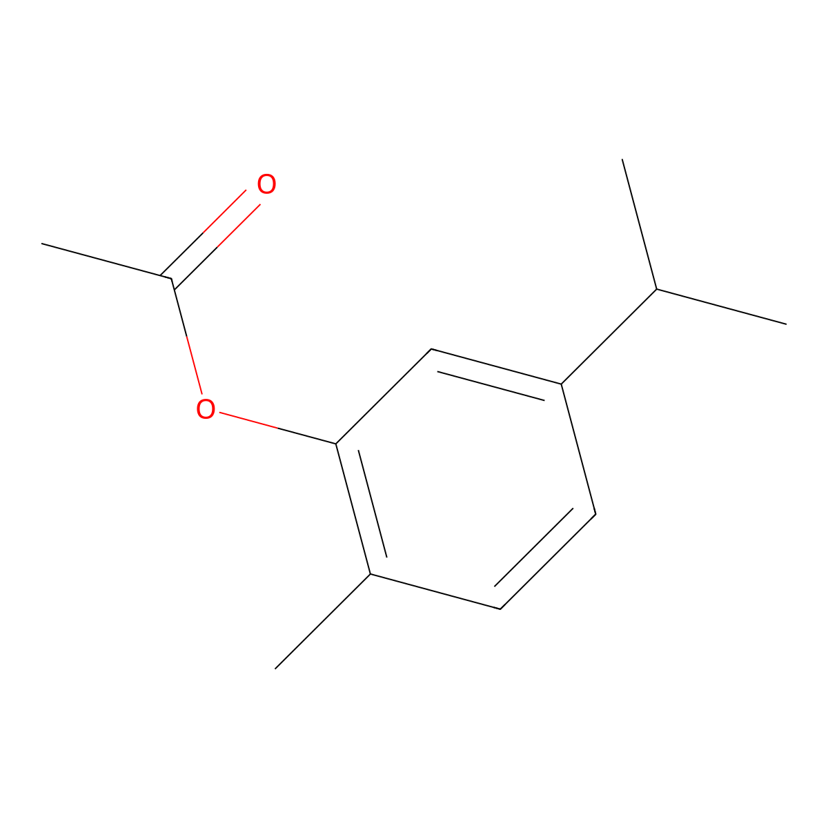 Carvacryl acetate molecular structure, CAS 6380-28-5