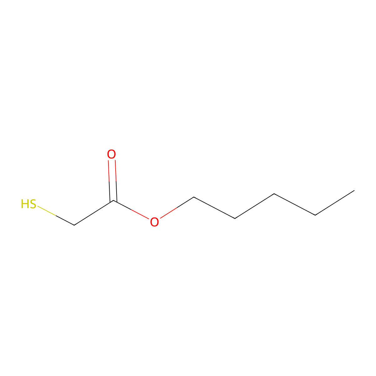 Pentyl mercaptoacetate molecular structure, CAS 6380-70-7