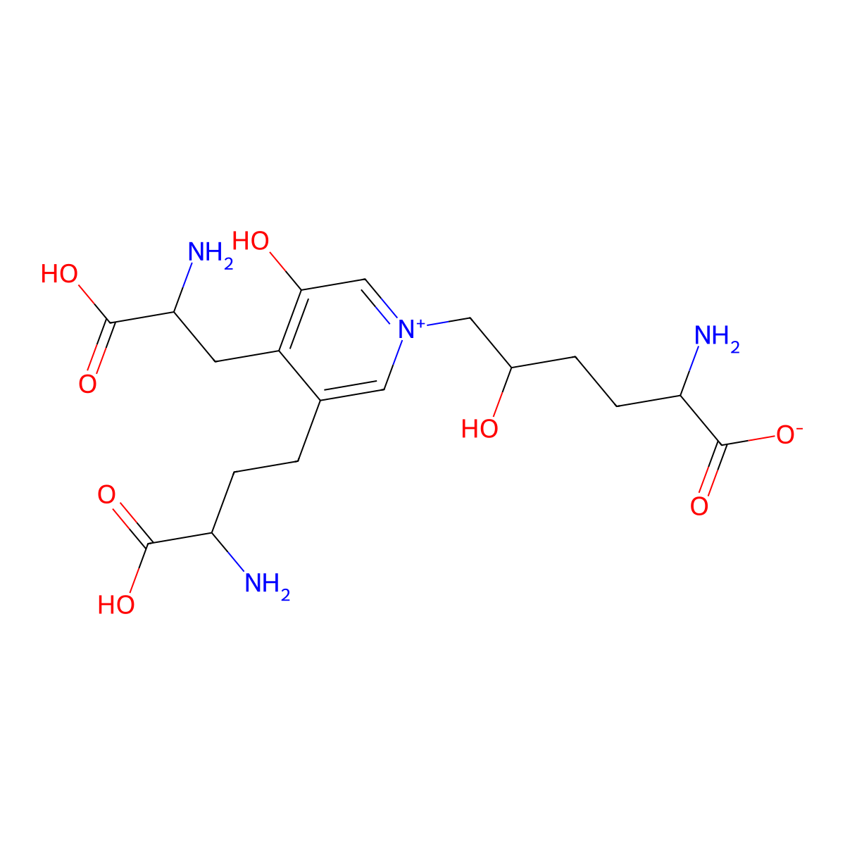 Pyridinoline molecular structure, CAS 63800-01-1