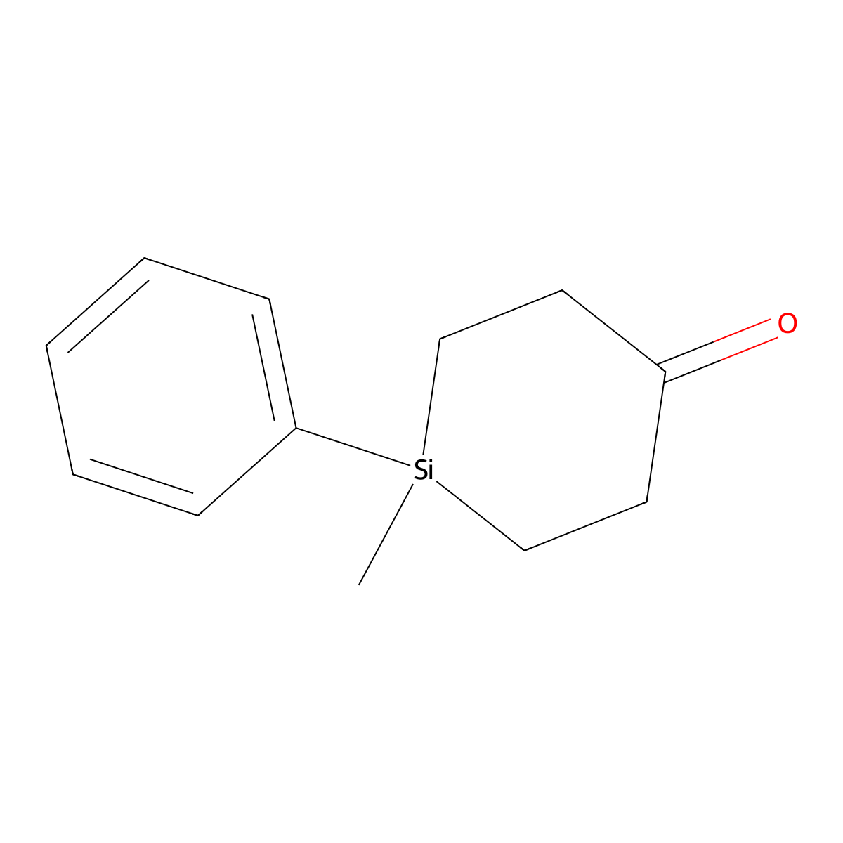 1-Methyl-1-phenylsilinan-4-one molecular structure, CAS 63802-12-0