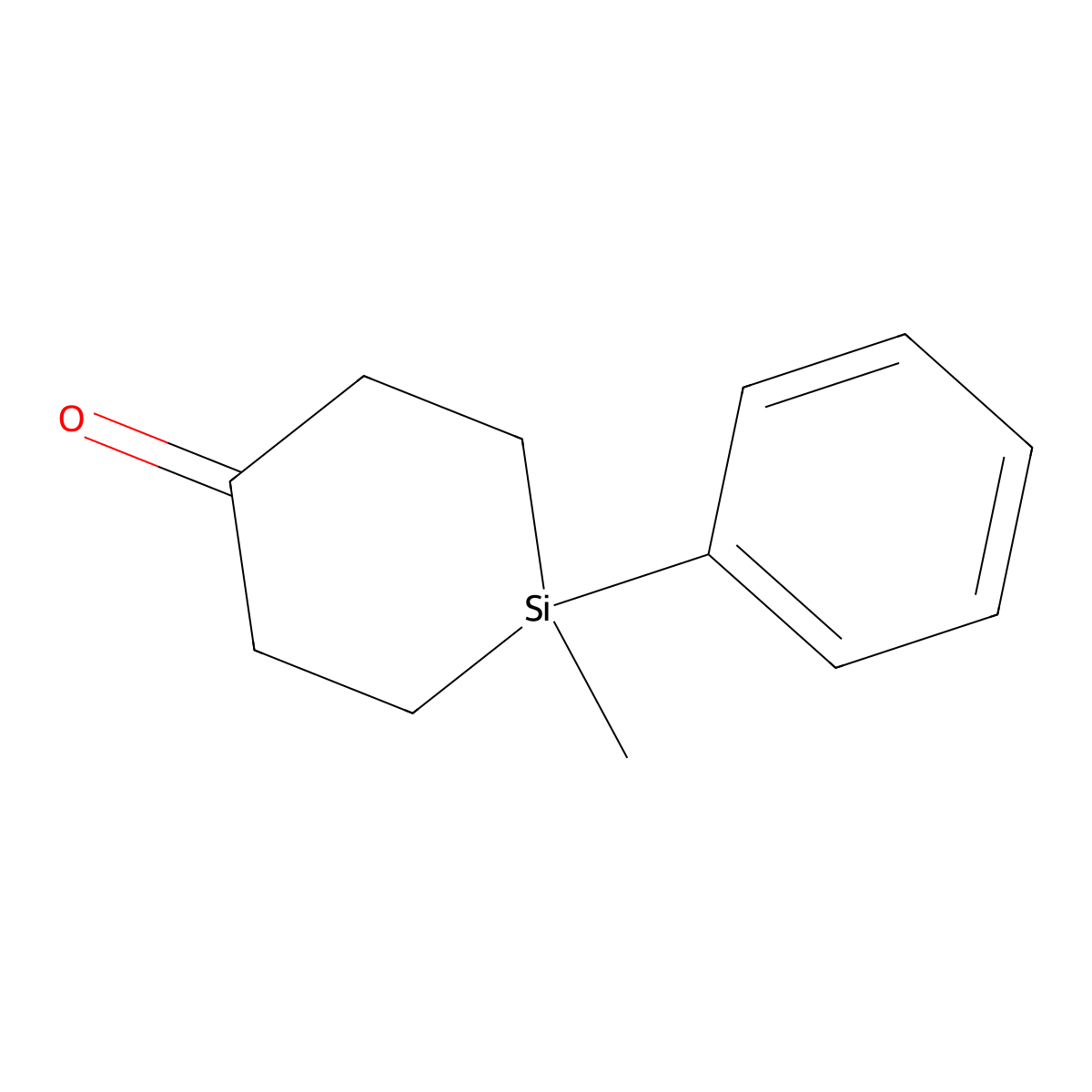1-Methyl-1-phenylsilinan-4-one molecular structure, CAS 63802-12-0