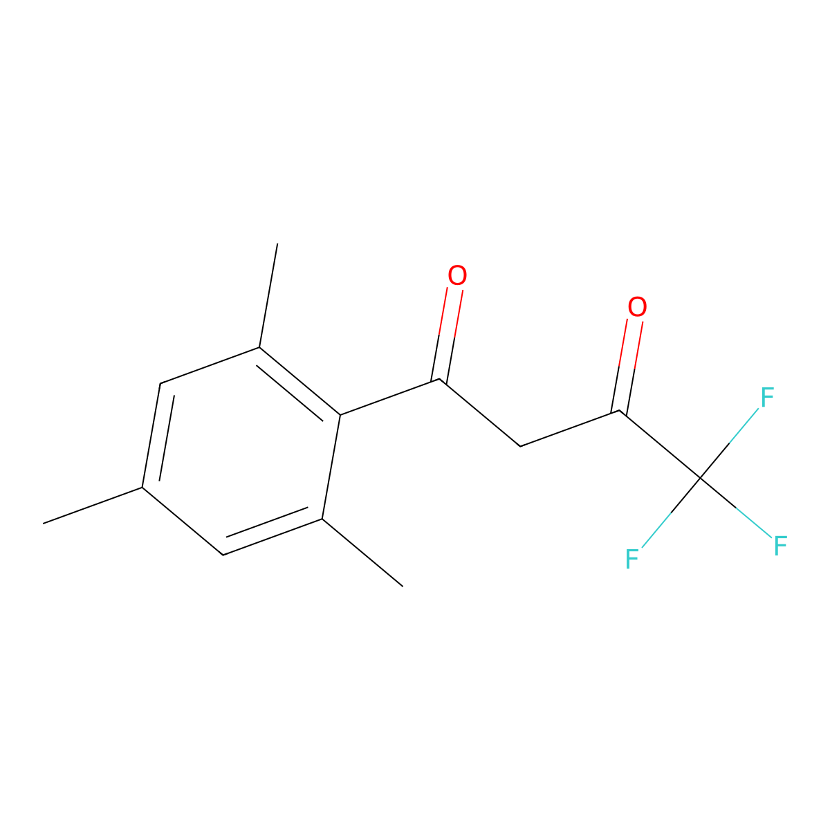 4,4,4-Trifluoro-1-(2,4,6-trimethylphenyl)butane-1,3-dione molecular structure, CAS 63804-07-9
