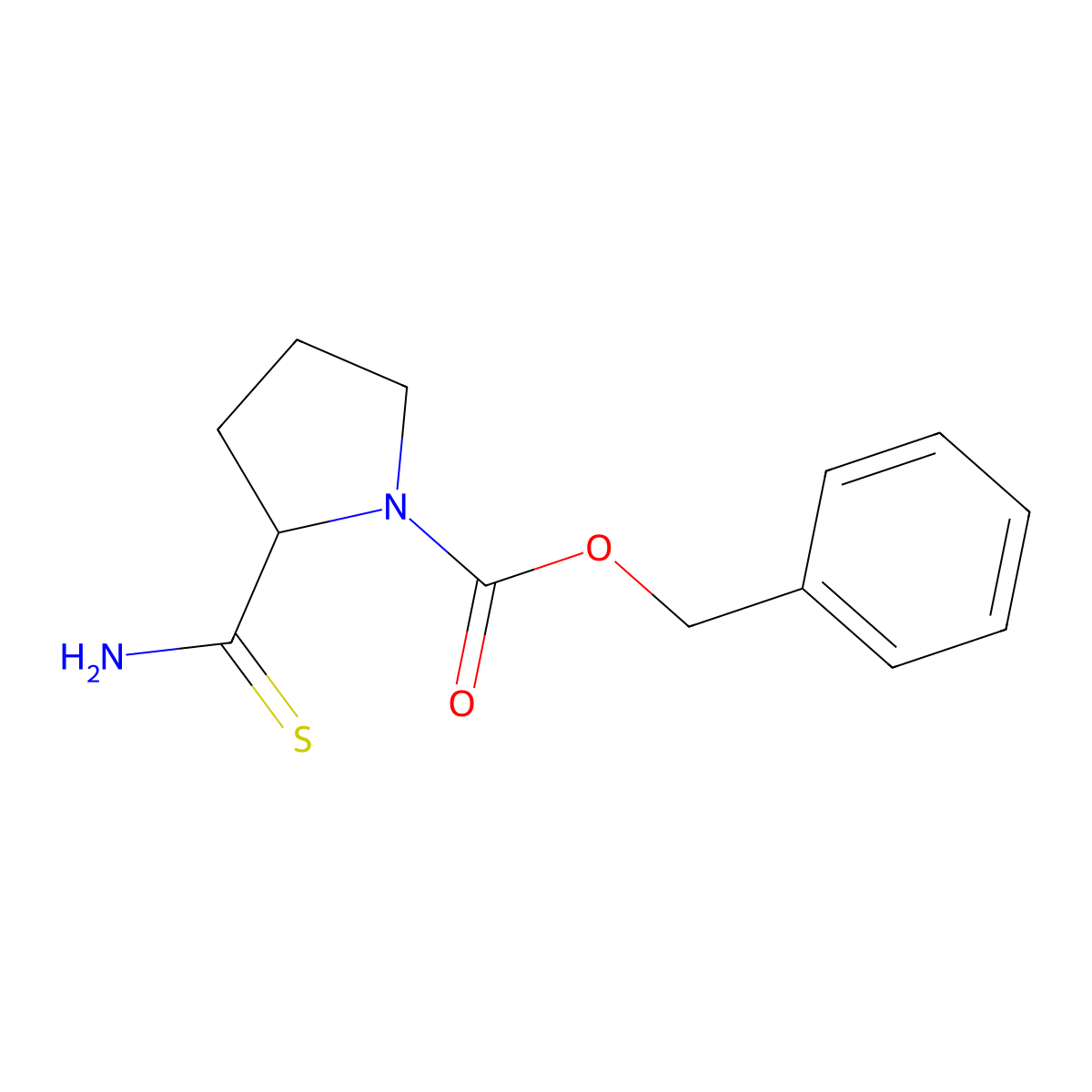 (S)-2-Thiocarbamoyl-pyrrolidine-1-carboxylic acid benzyl ester molecular structure, CAS 63808-47-9