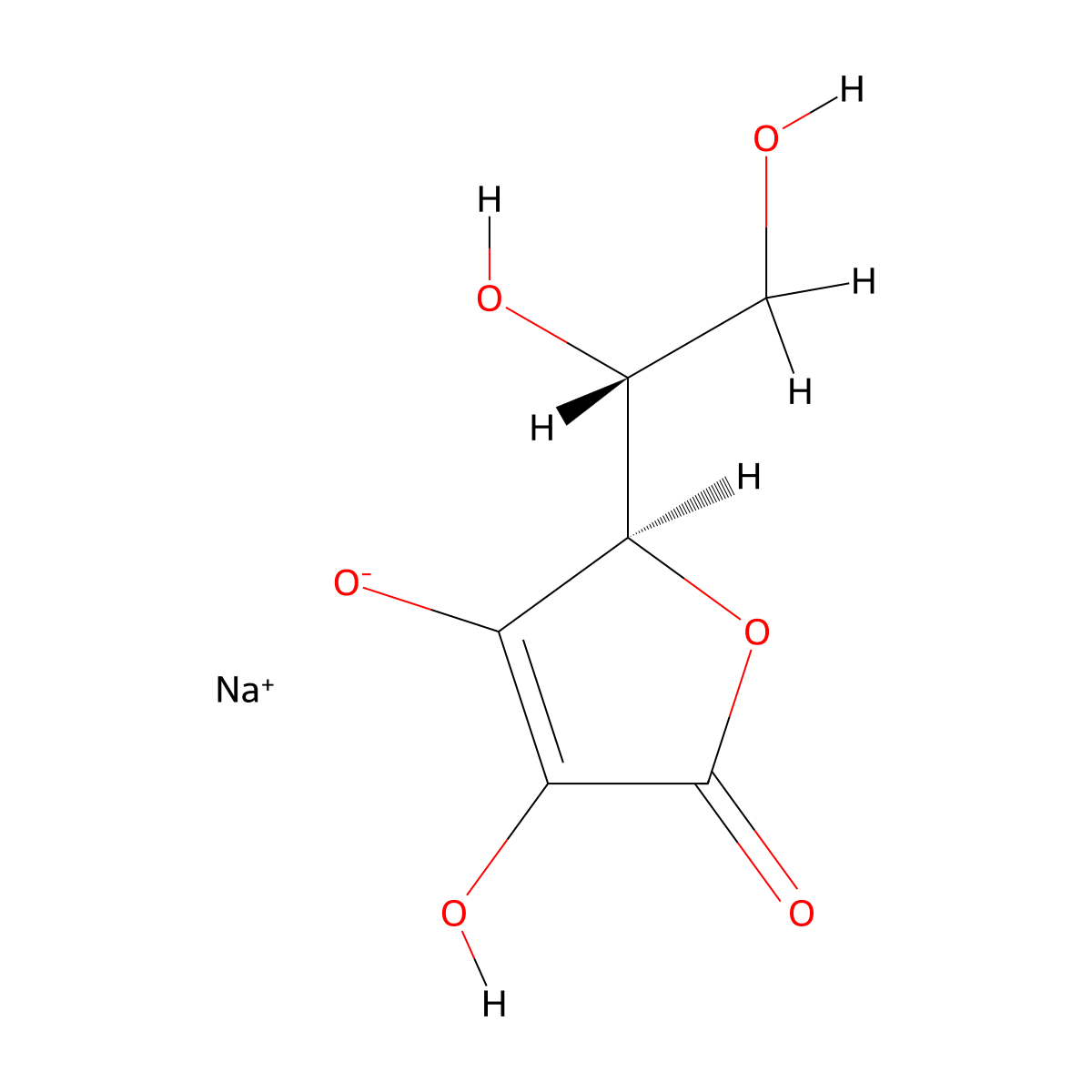 Sodium Erythorbate molecular structure, CAS 6381-77-7