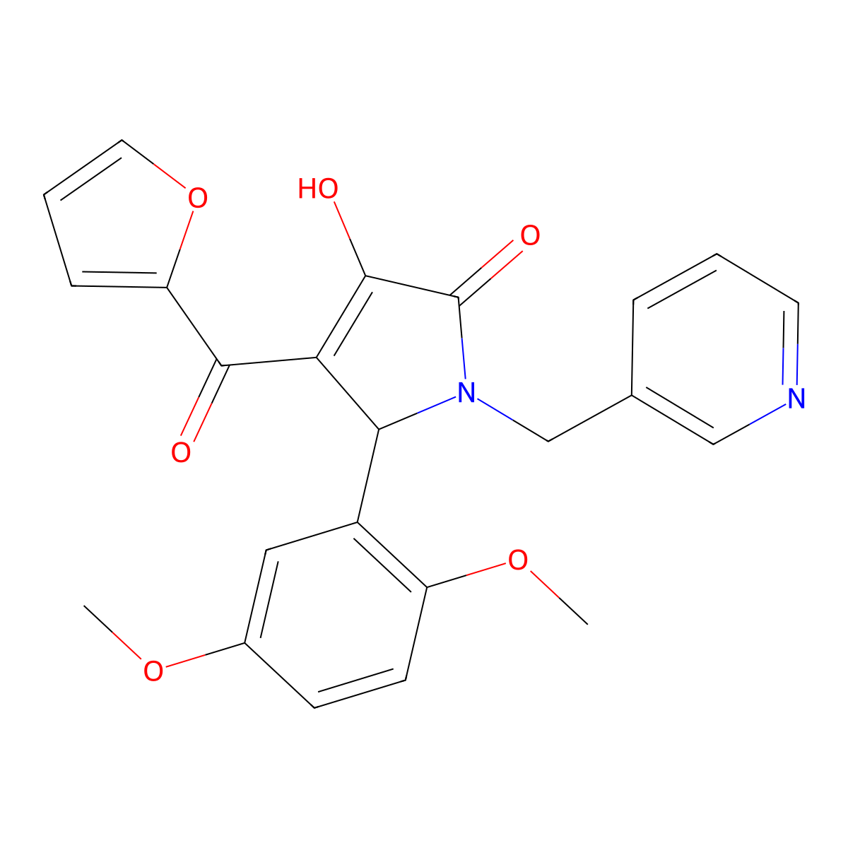 5-(2,5-dimethoxyphenyl)-4-(furan-2-carbonyl)-3-hydroxy-1-(pyridin-3-ylmethyl)-1H-pyrrol-2(5H)-one molecular structure, CAS 638134-27-7