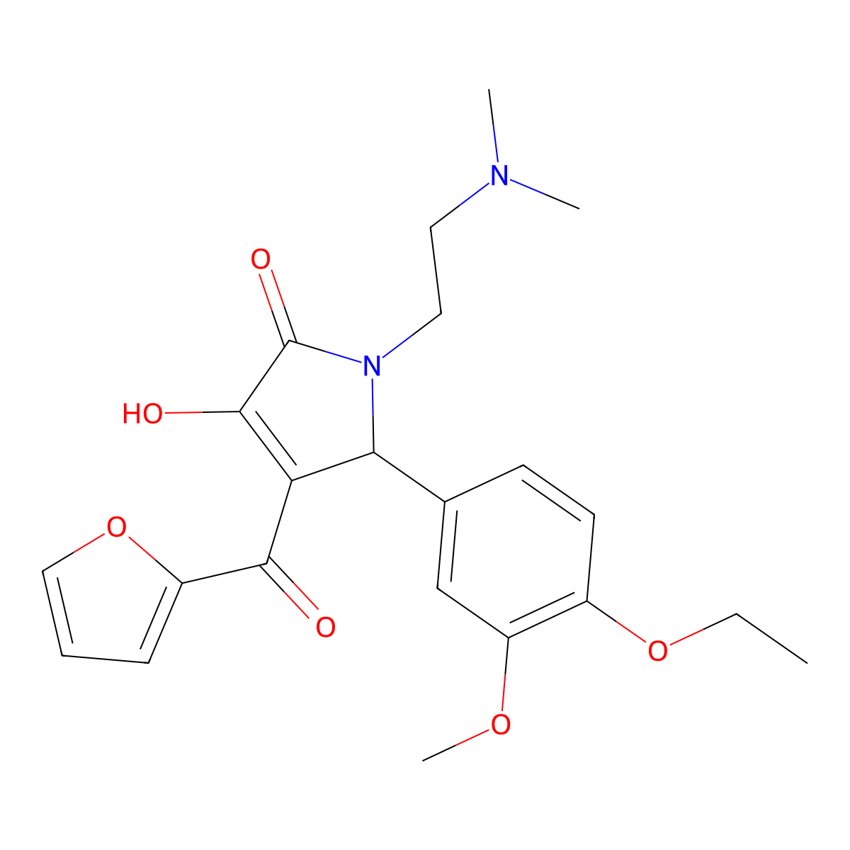 1-(2-(dimethylamino)ethyl)-5-(4-ethoxy-3-methoxyphenyl)-4-(furan-2-carbonyl)-3-hydroxy-1H-pyrrol-2(5H)-one molecular structure, CAS 638134-30-2