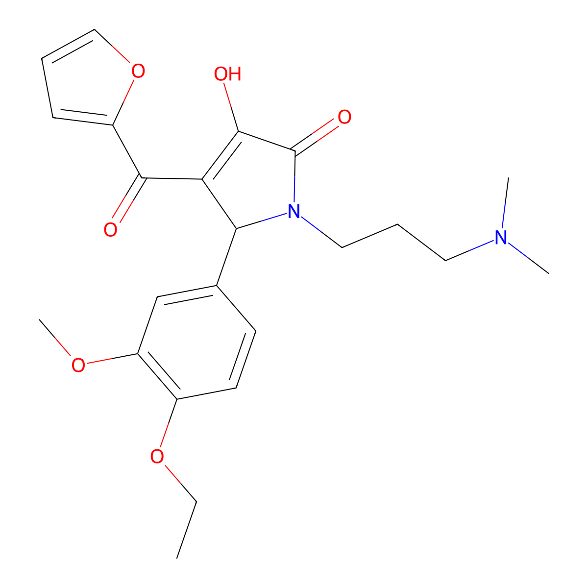 1-(3-(dimethylamino)propyl)-5-(4-ethoxy-3-methoxyphenyl)-4-(furan-2-carbonyl)-3-hydroxy-1H-pyrrol-2(5H)-one molecular structure, CAS 638134-32-4