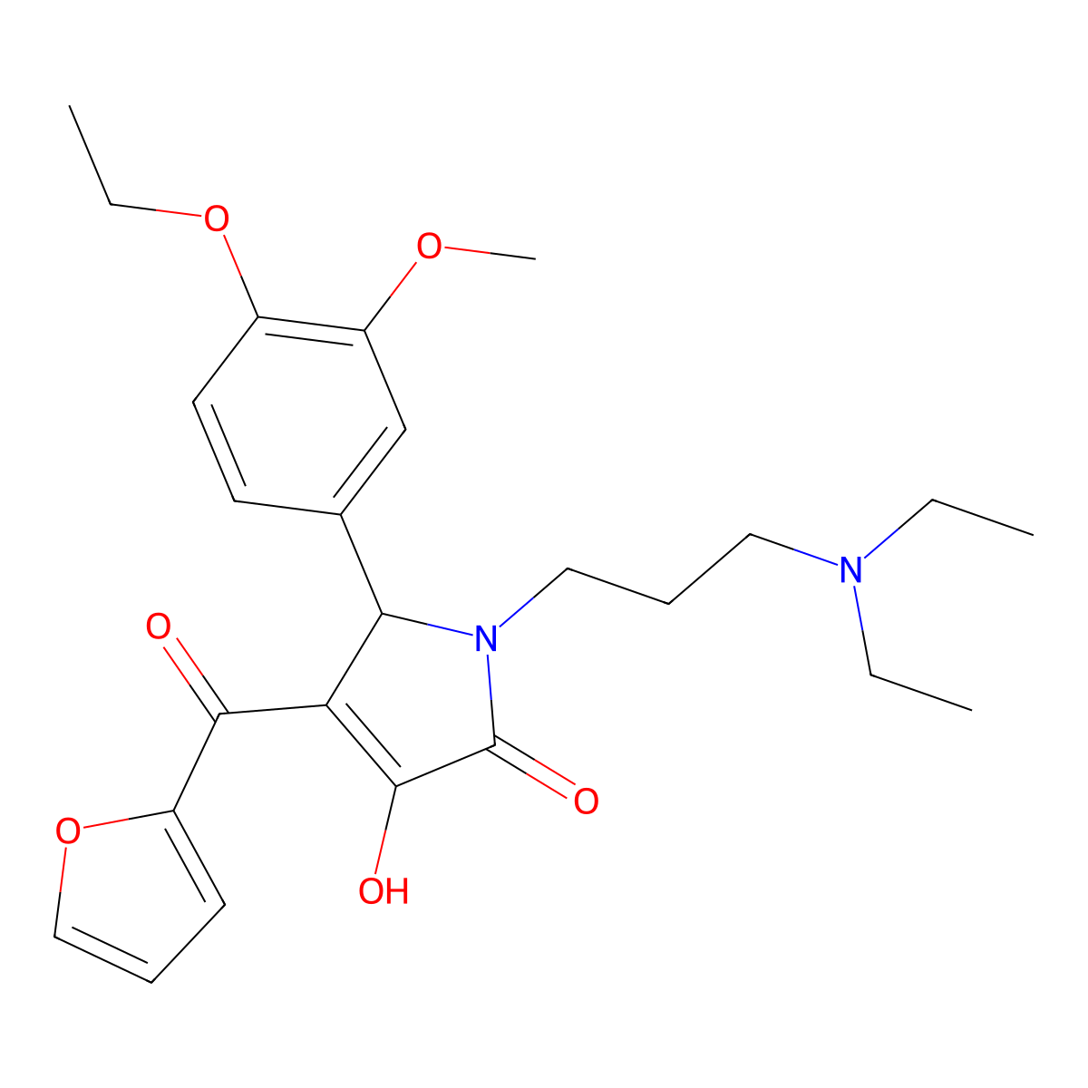 1-[3-(Diethylamino)propyl]-5-(4-ethoxy-3-methoxyphenyl)-4-(2-furylcarbonyl)-3-hydroxy-3-pyrrolin-2-one molecular structure, CAS 638134-38-0