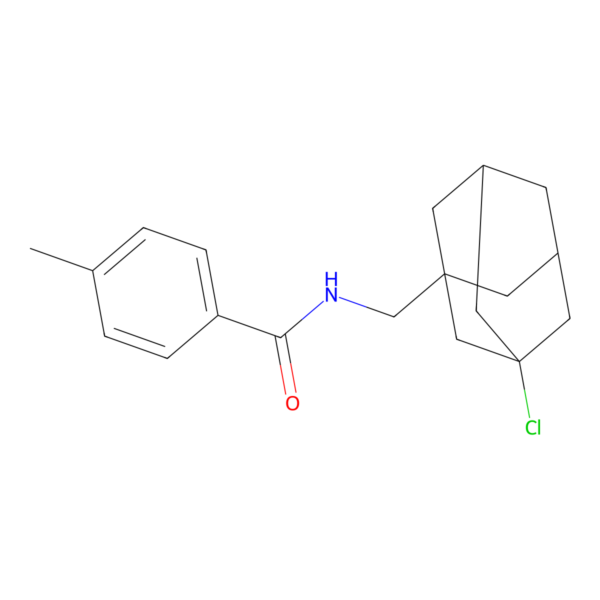 N-[(3-chloro-1-adamantyl)methyl]-4-methylbenzamide molecular structure, CAS 638135-62-3