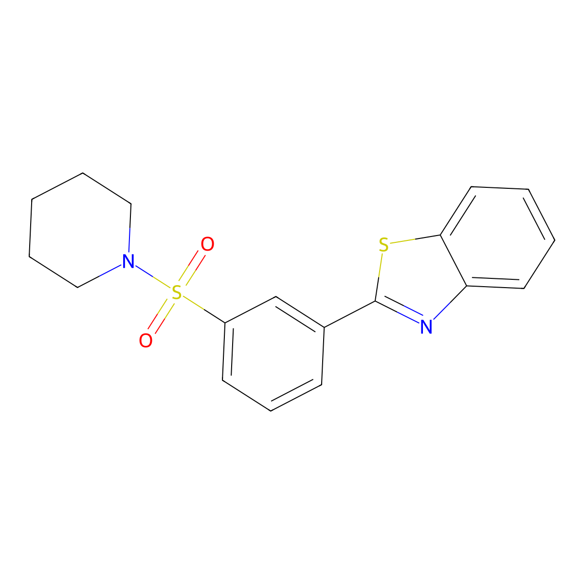 2-(3-Piperidin-1-ylsulfonylphenyl)-1,3-benzothiazole molecular structure, CAS 638135-68-9