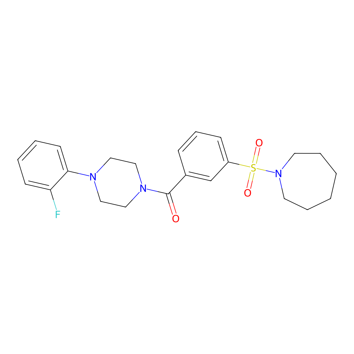 (3-(Azepan-1-ylsulfonyl)phenyl)(4-(2-fluorophenyl)piperazin-1-yl)methanone molecular structure, CAS 638135-82-7