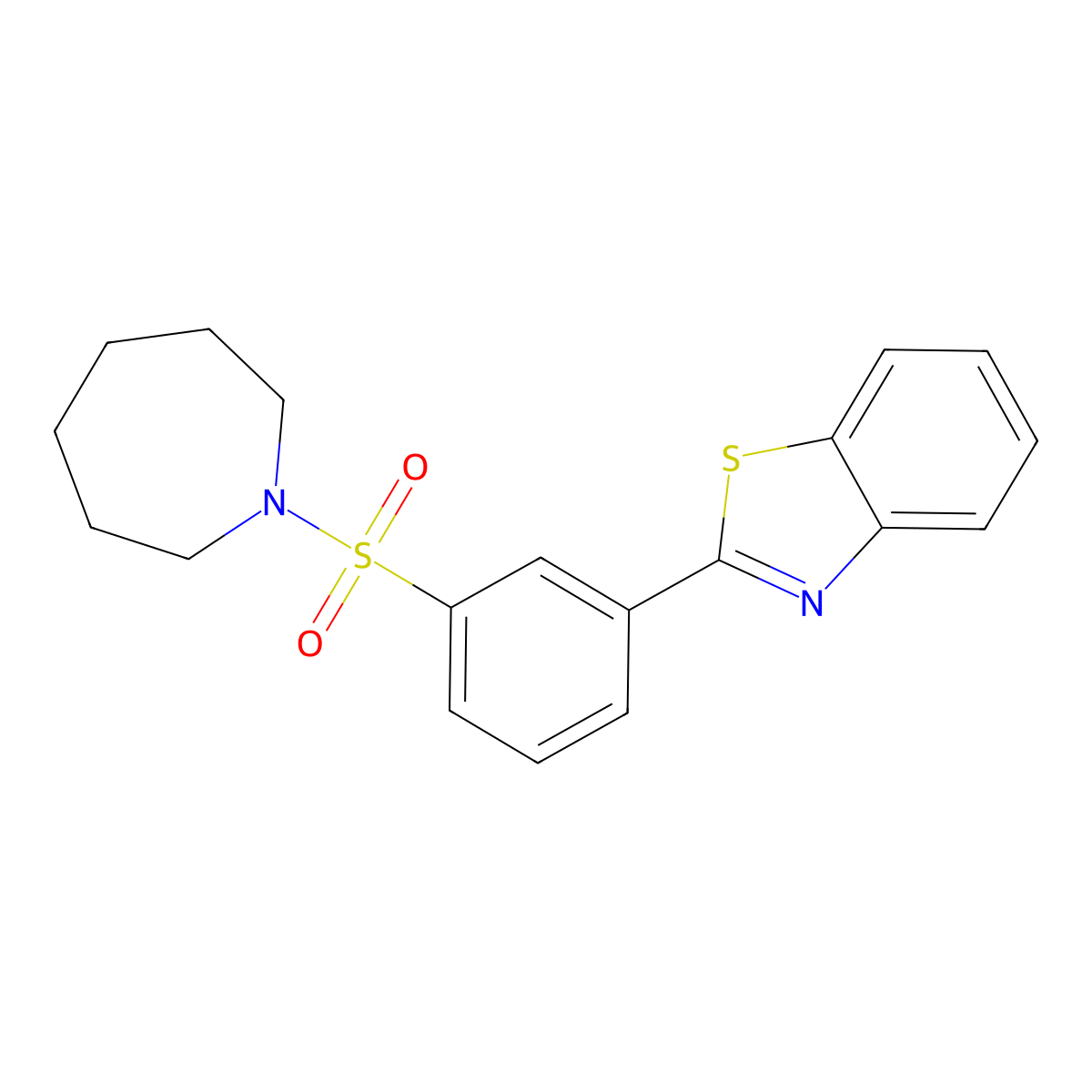 2-(3-(Azepan-1-ylsulfonyl)phenyl)benzo[d]thiazole molecular structure, CAS 638136-01-3