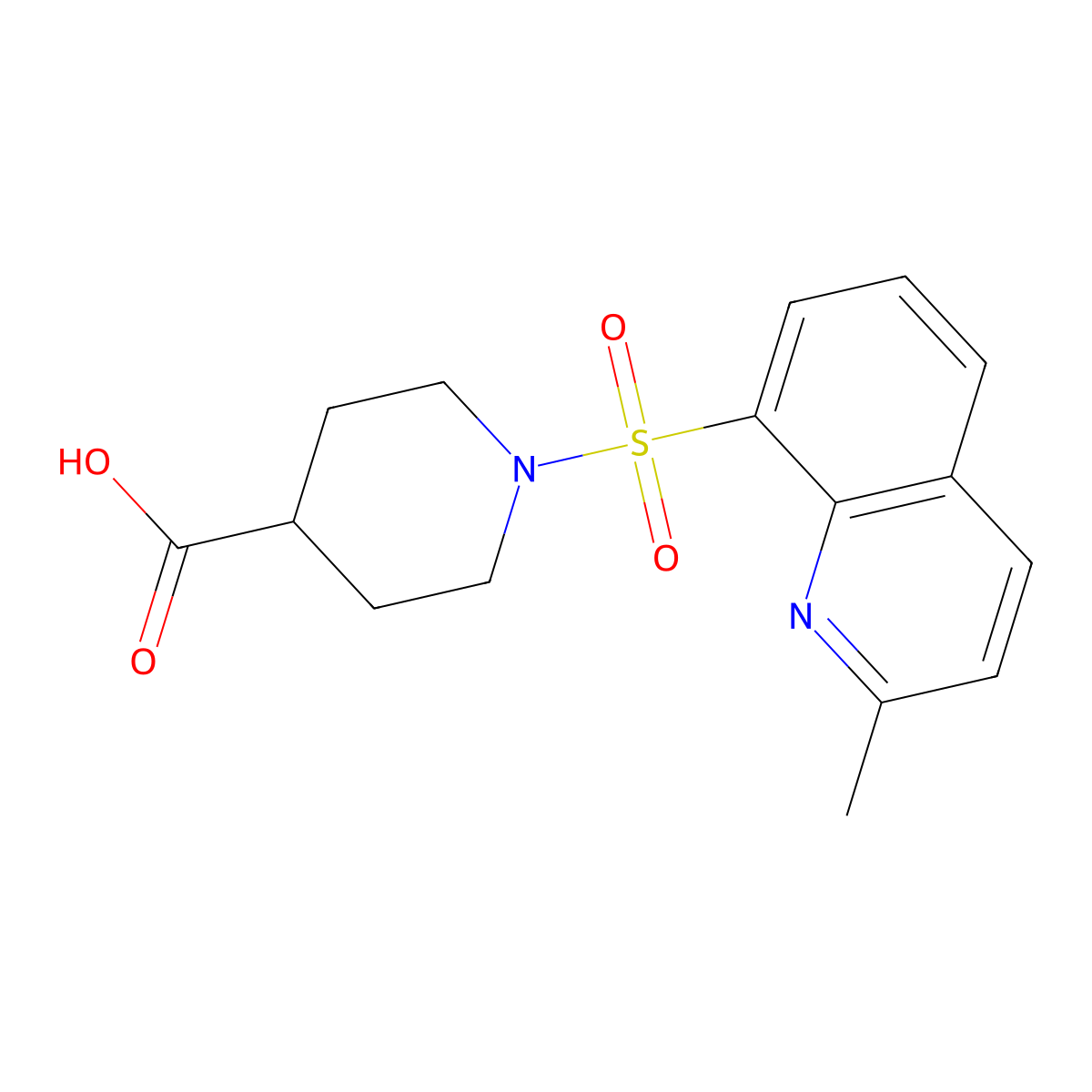 1-(2-methylquinolin-8-yl)sulfonylpiperidine-4-carboxylic Acid molecular structure, CAS 638136-10-4