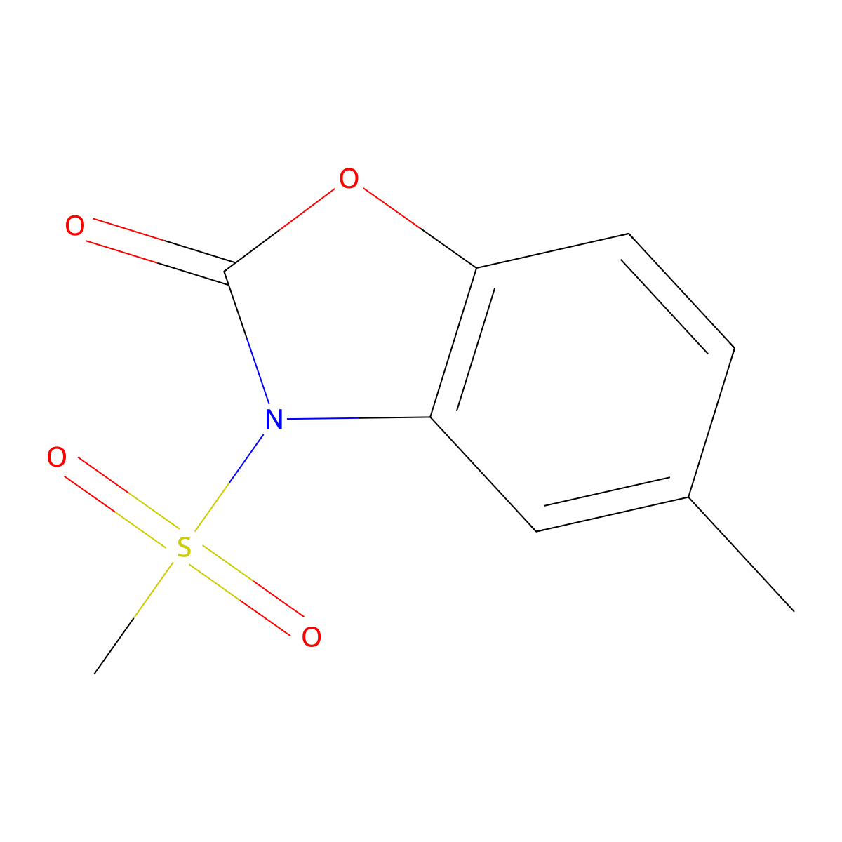 5-methyl-3-(methylsulfonyl)-1,3-benzoxazol-2(3H)-one molecular structure, CAS 638136-11-5