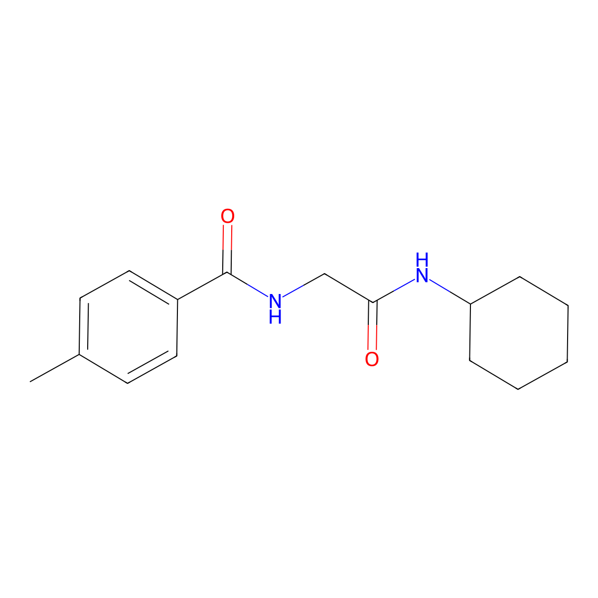 N-(2-(cyclohexylamino)-2-oxoethyl)-4-methylbenzamide molecular structure, CAS 638136-34-2