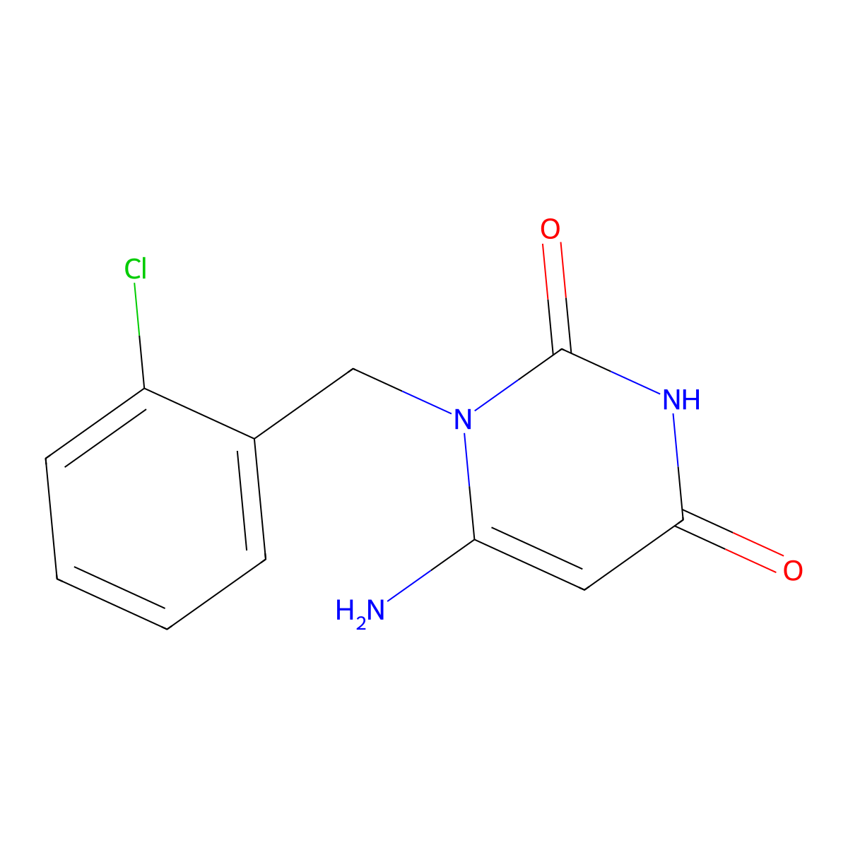 6-amino-1-(2-chlorobenzyl)pyrimidine-2,4(1H,3H)-dione molecular structure, CAS 638136-51-3