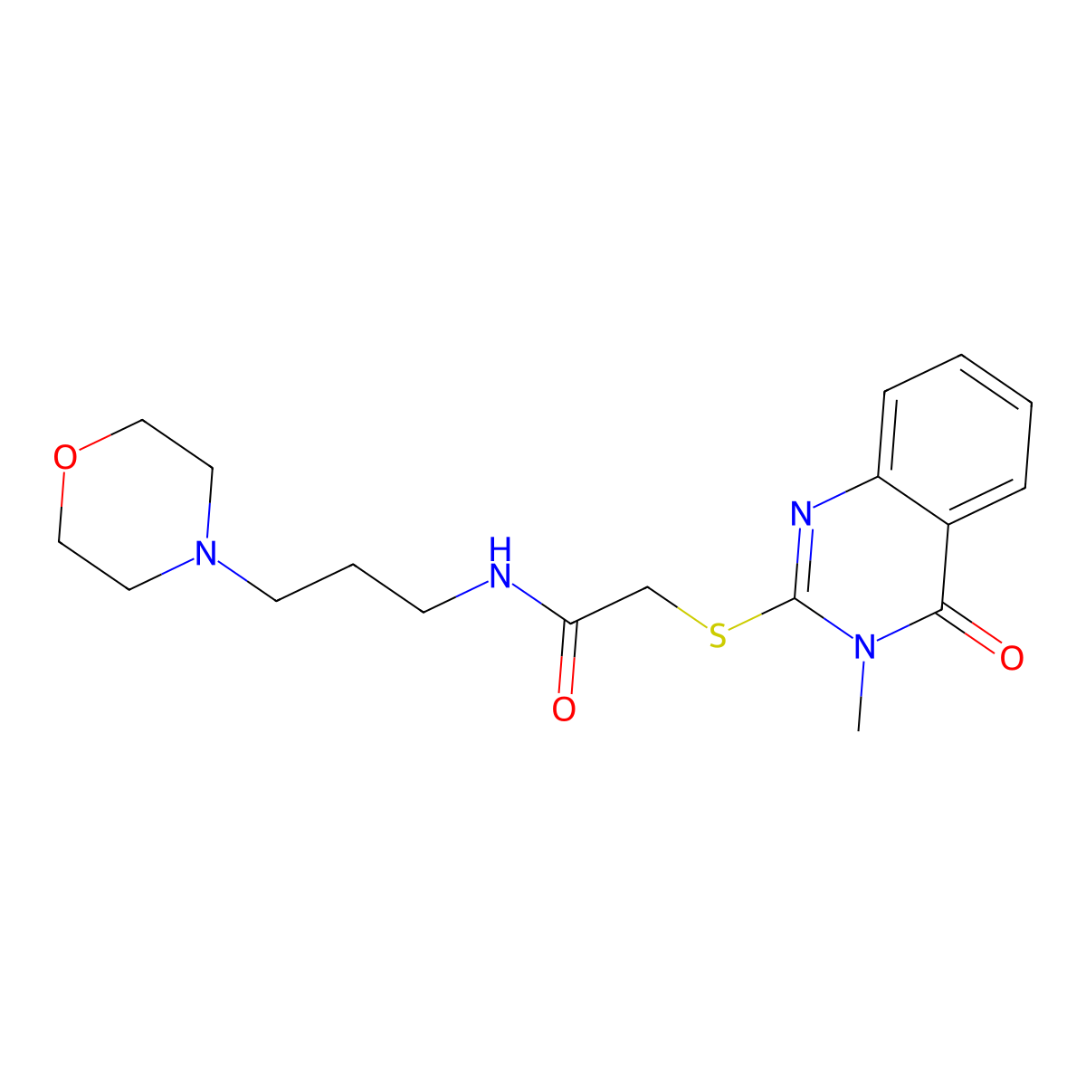 2-((3-methyl-4-oxo-3,4-dihydroquinazolin-2-yl)thio)-N-(3-morpholinopropyl)acetamide molecular structure, CAS 638137-34-5