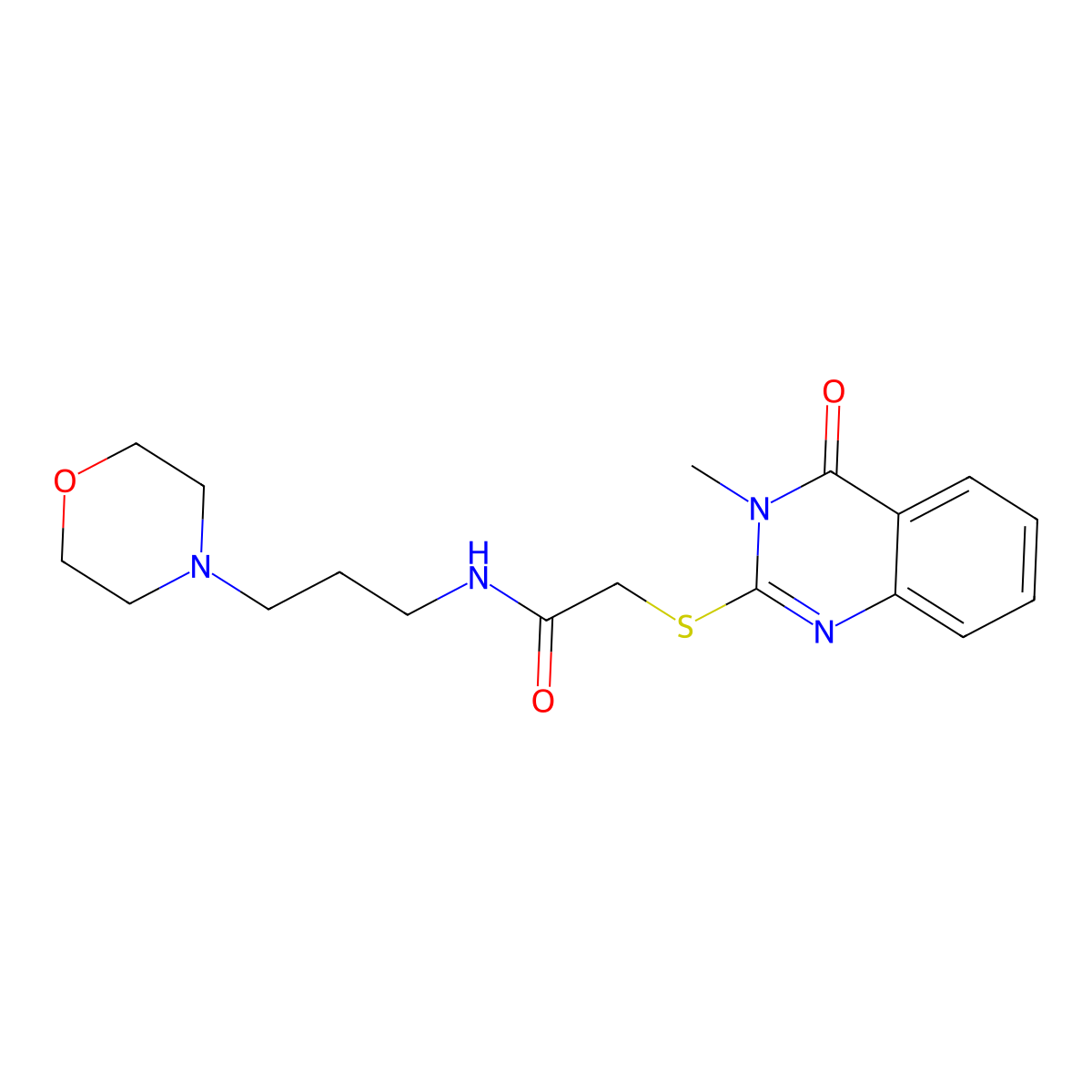 2-((3-methyl-4-oxo-3,4-dihydroquinazolin-2-yl)thio)-N-(3-morpholinopropyl)acetamide molecular structure, CAS 638137-34-5