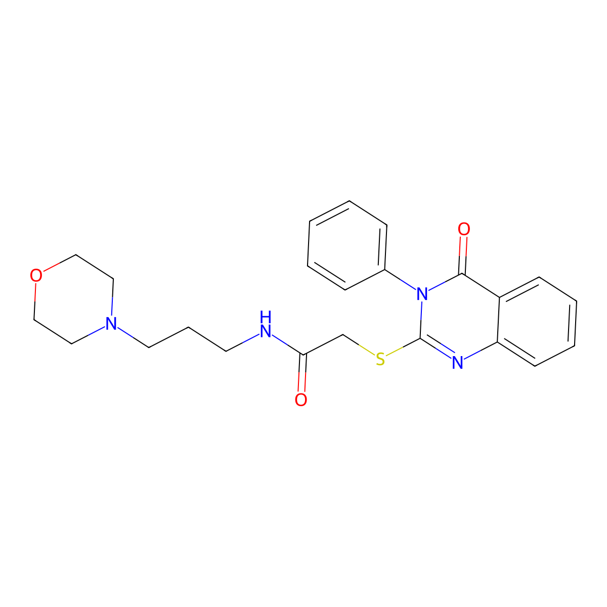 N-(3-morpholin-4-ylpropyl)-2-(4-oxo-3-phenylquinazolin-2-yl)sulfanylacetamide molecular structure, CAS 638137-38-9
